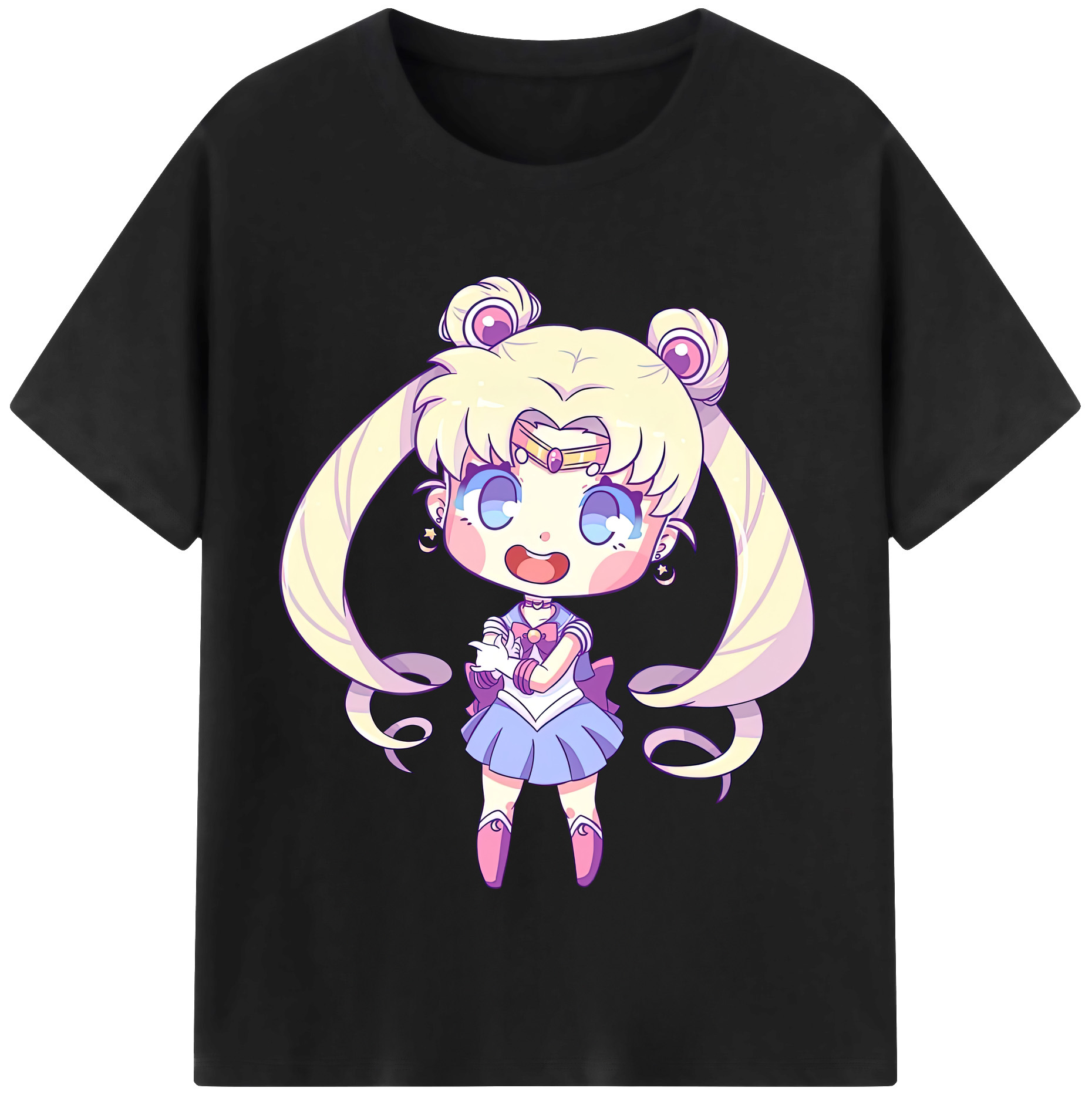 （画像用） 美少女戦士セーラームーン 月野 うさぎ つきの うさぎ Sailor Moon Tsukino Usagi レディースカジュアルプリントTシャツ（綿100％）
