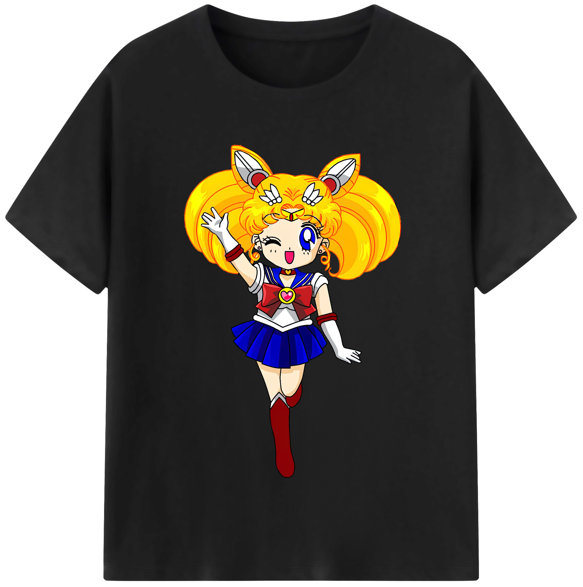（画像用） 美少女戦士セーラームーン 月野 うさぎ つきの うさぎ Sailor Moon Tsukino Usagi レディースカジュアルプリントTシャツ（綿100％）