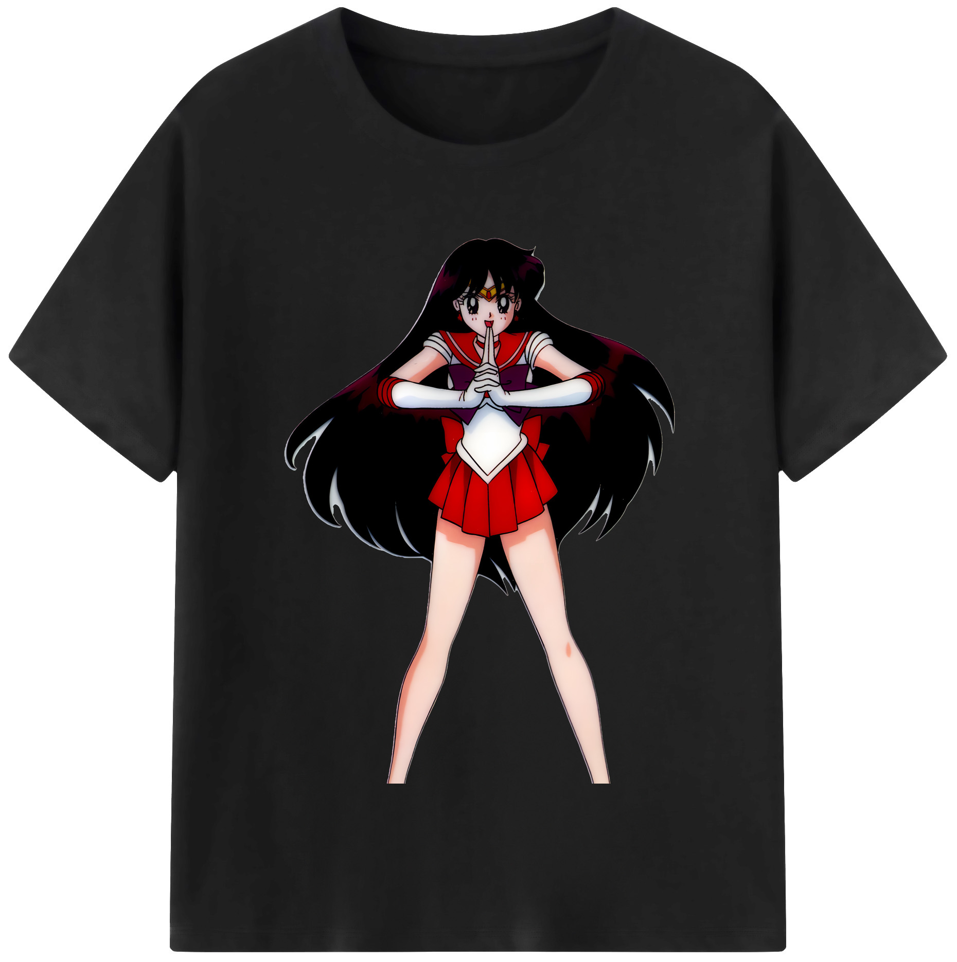 （画像用） 美少女戦士セーラームーン 火野レイ ひの レイ Sailor Moon Hino Rei （セーラーマーズ,Sailor Mars） レディースカジュアルプリントTシャツ（綿100％）