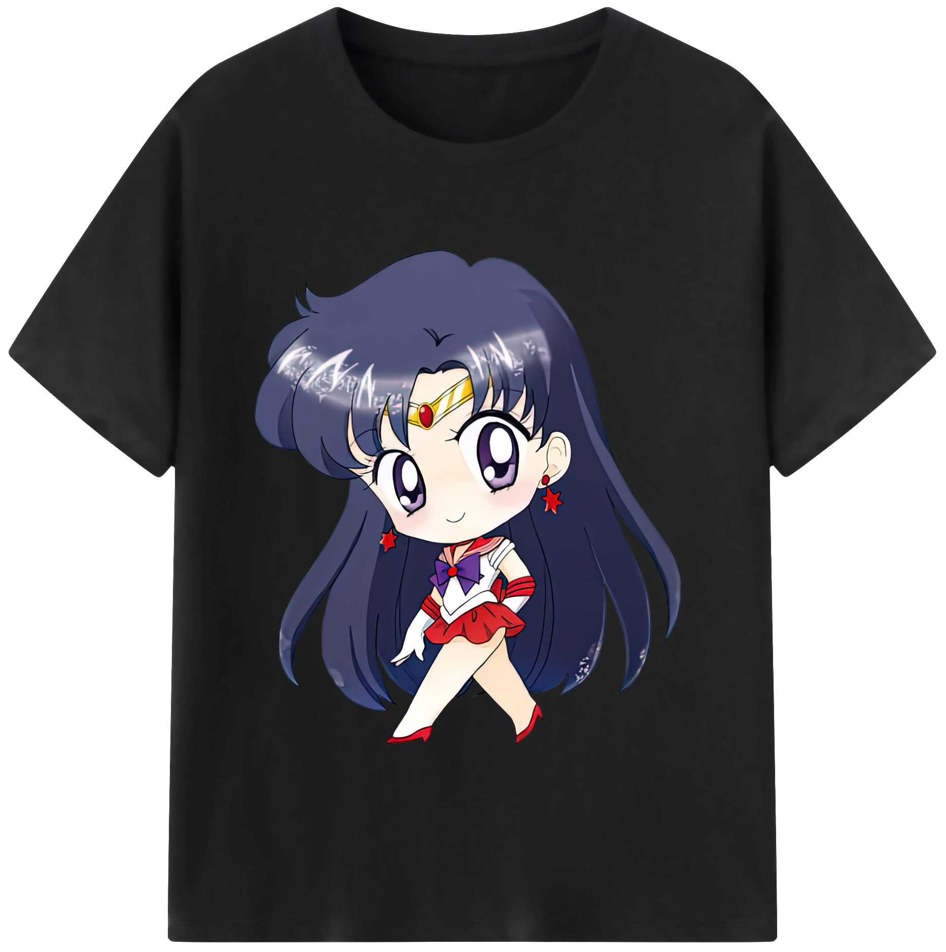 （画像用） 美少女戦士セーラームーン 火野レイ ひの レイ Sailor Moon Hino Rei （セーラーマーズ,Sailor Mars） レディースカジュアルプリントTシャツ（綿100％）