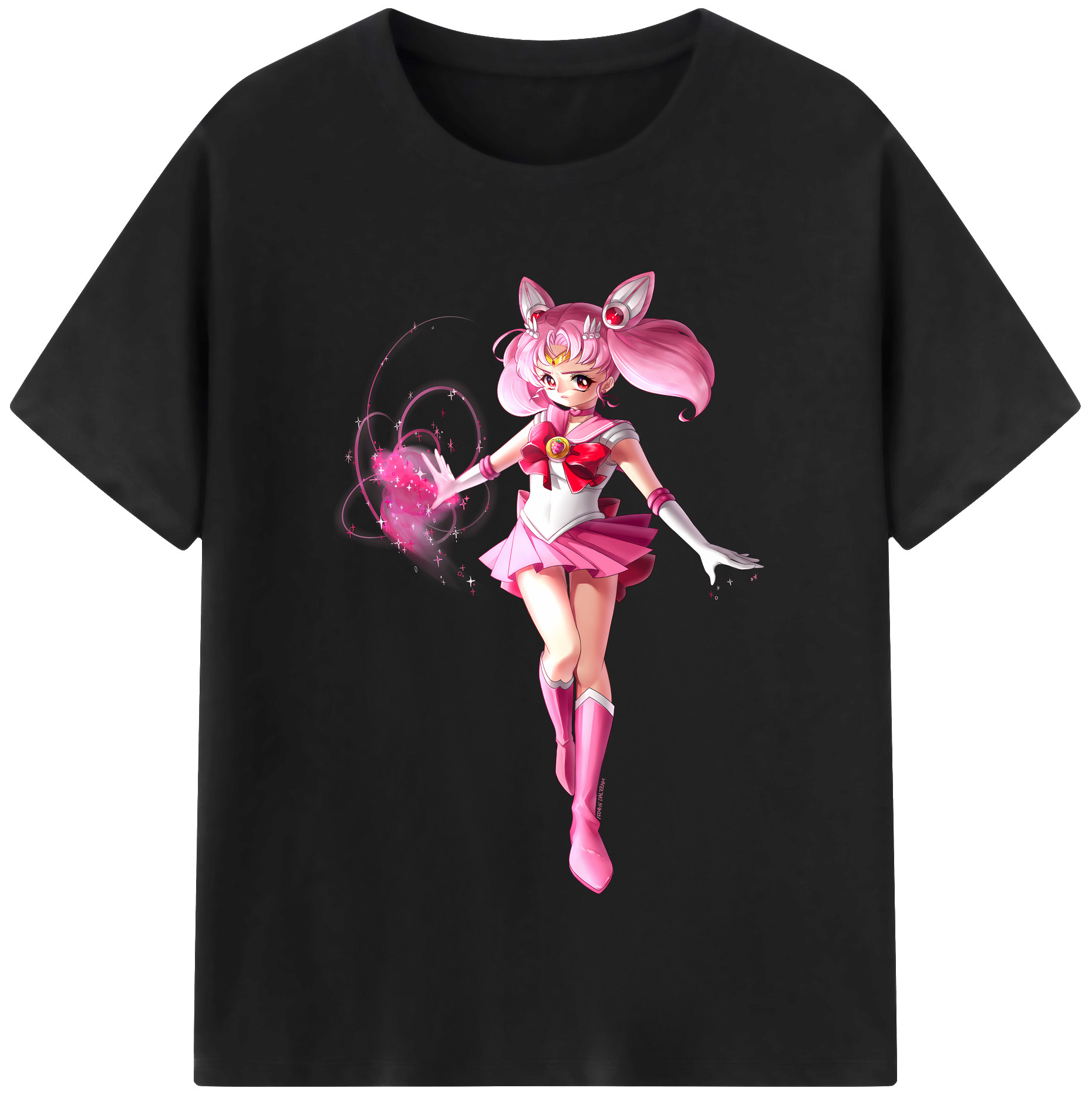 （画像用） 美少女戦士セーラームーン ちびうさ Sailor Moon Chibiusa Tsukino Usagi Small Lady Serenity レディースカジュアルプリントTシャツ（綿100％）