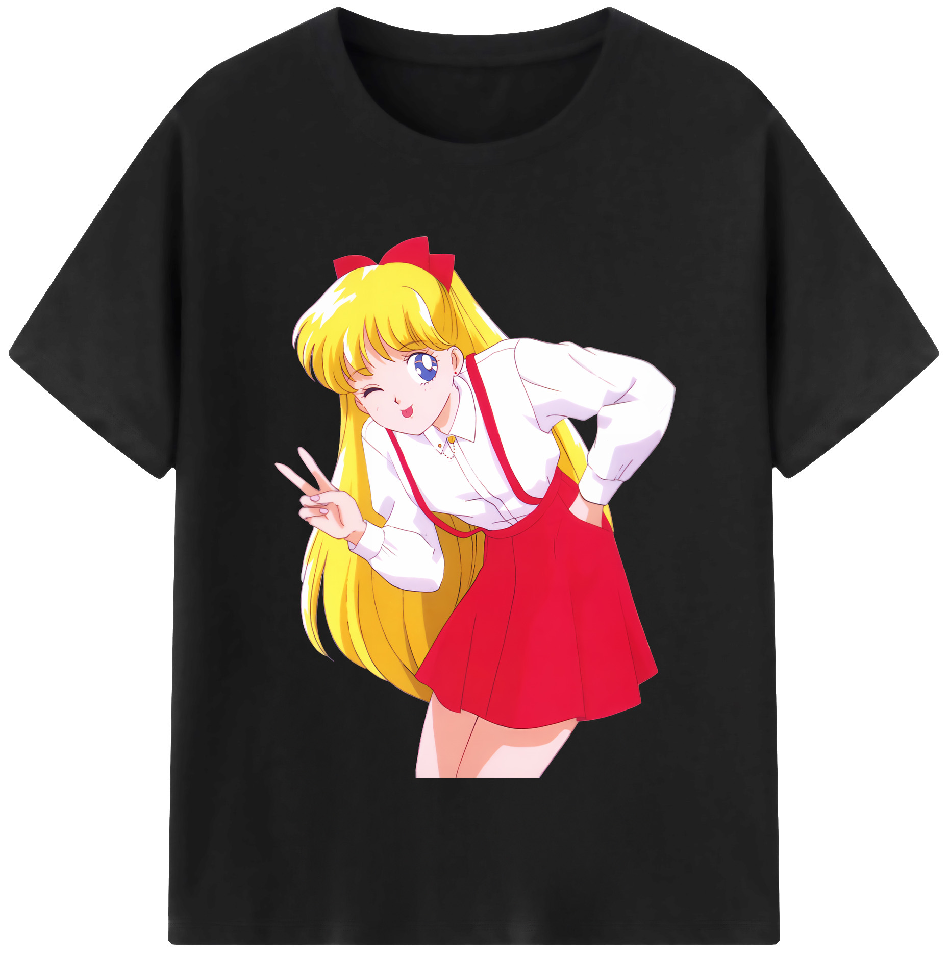 （画像用） 美少女戦士セーラームーン 愛野 美奈子 あいの みなこ Sailor Moon Aino Minako レディースカジュアルプリントTシャツ（綿100％）