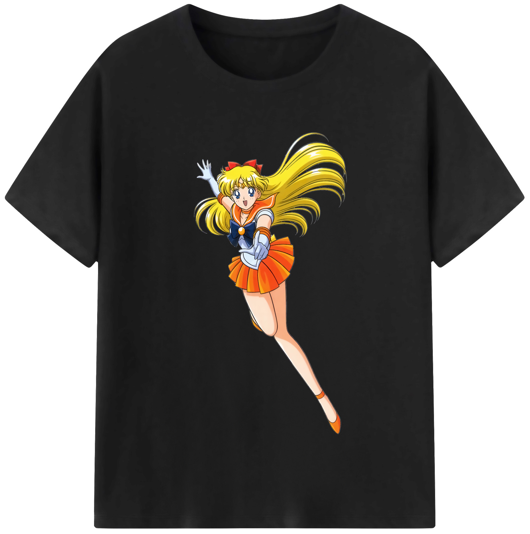 （画像用） 美少女戦士セーラームーン 愛野 美奈子 あいの みなこ Sailor Moon Aino Minako レディースカジュアルプリントTシャツ（綿100％）