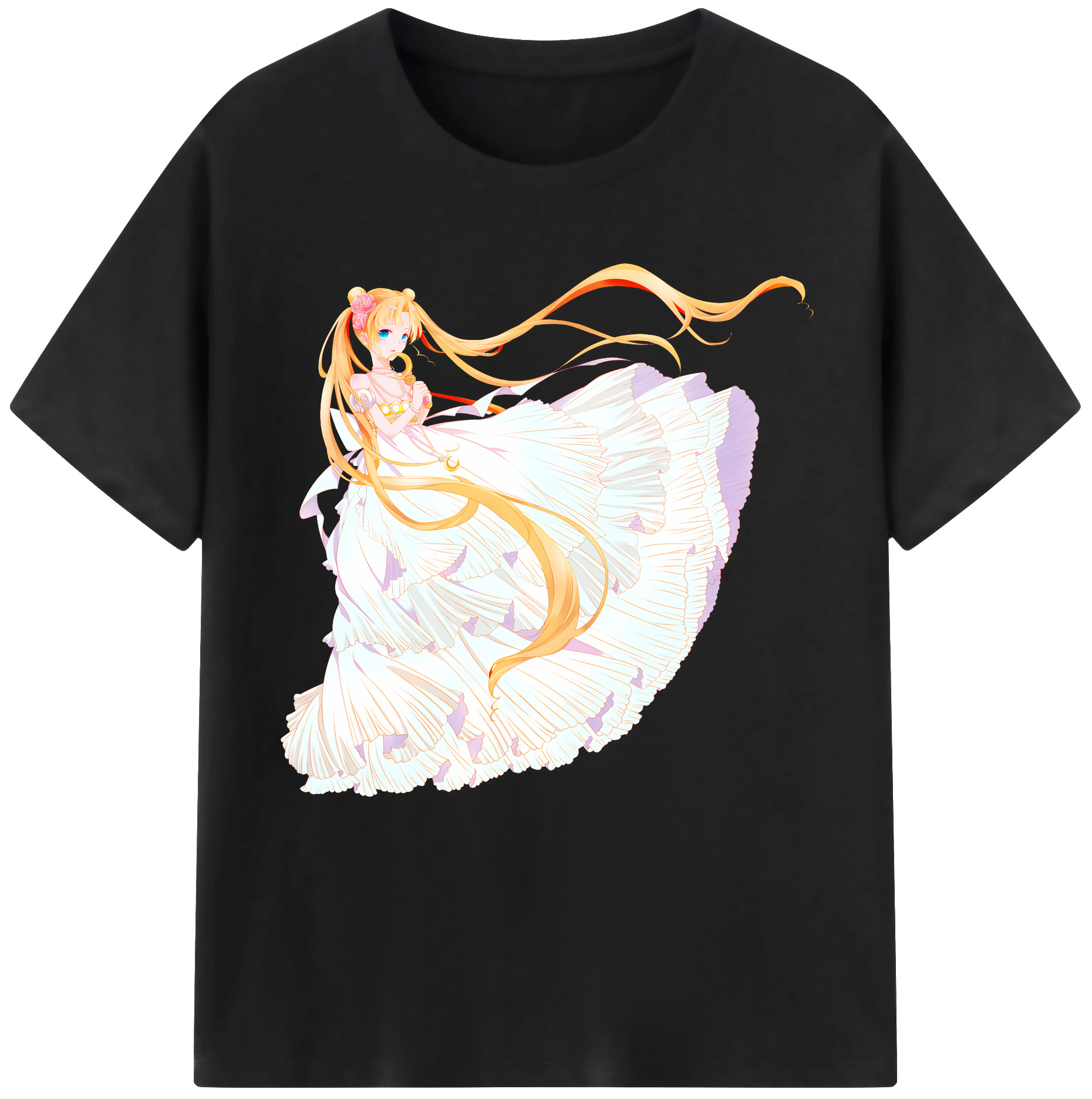 （画像用） 美少女戦士セーラームーン 愛野 美奈子 あいの みなこ Sailor Moon Aino Minako レディースカジュアルプリントTシャツ（綿100％）
