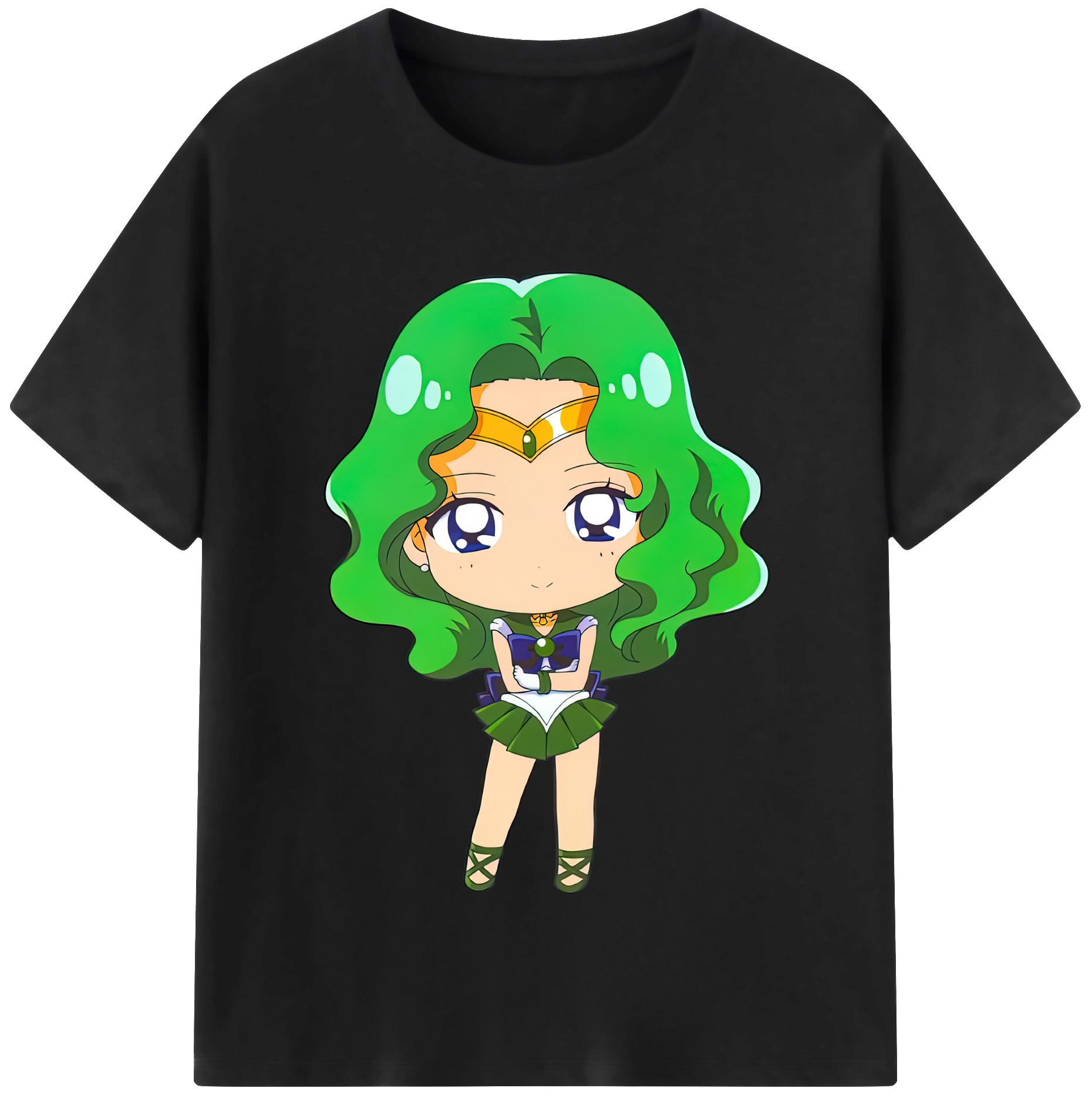 （画像用） 美少女戦士セーラームーン 海王 みちる（かいおう みちる） Sailor Moon Kaiou Michiru レディースカジュアルプリントTシャツ（綿100％）