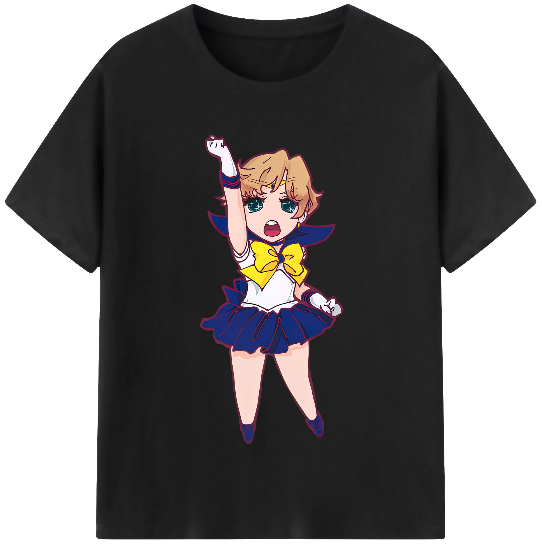 （画像用） 美少女戦士セーラームーン 天王はるか Sailor Moon Tenoh Haruka レディースカジュアルプリントTシャツ（綿100％）