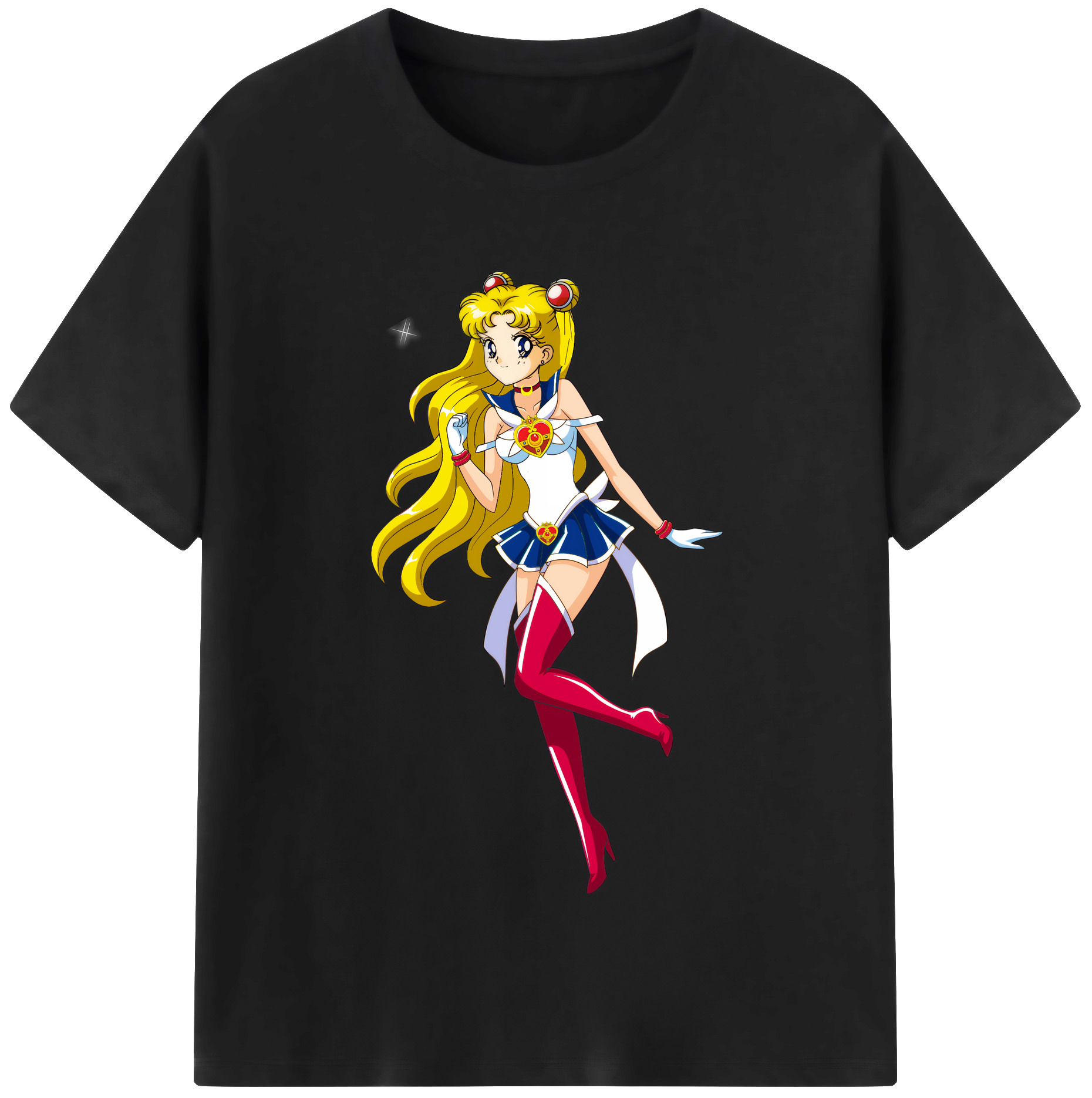 （画像用） 美少女戦士セーラームーン 月野 うさぎ つきの うさぎ Sailor Moon Tsukino Usagi レディースカジュアルプリントTシャツ（綿100％）