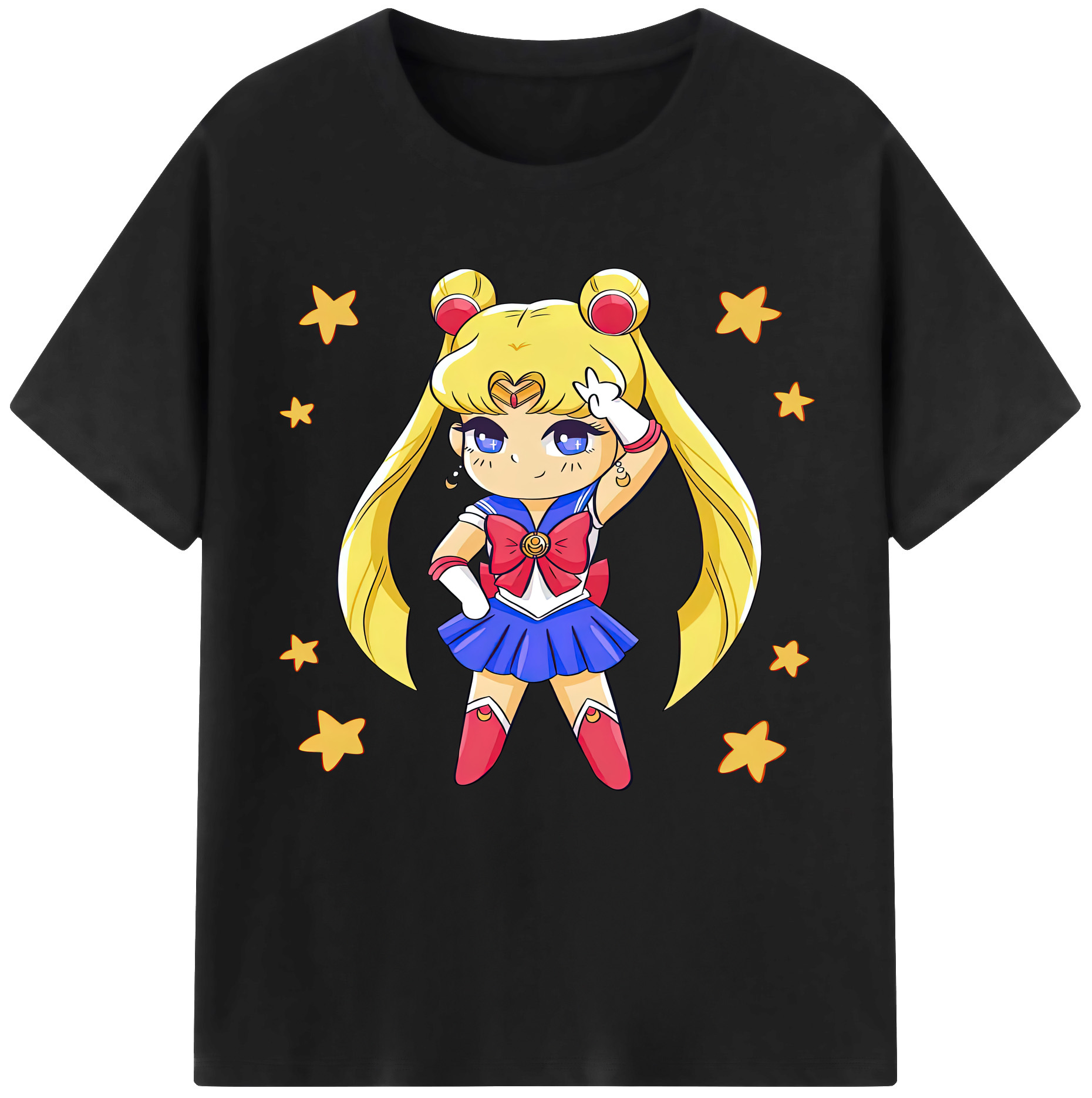 （画像用） 美少女戦士セーラームーン 月野 うさぎ つきの うさぎ Sailor Moon Tsukino Usagi レディースカジュアルプリントTシャツ（綿100％）