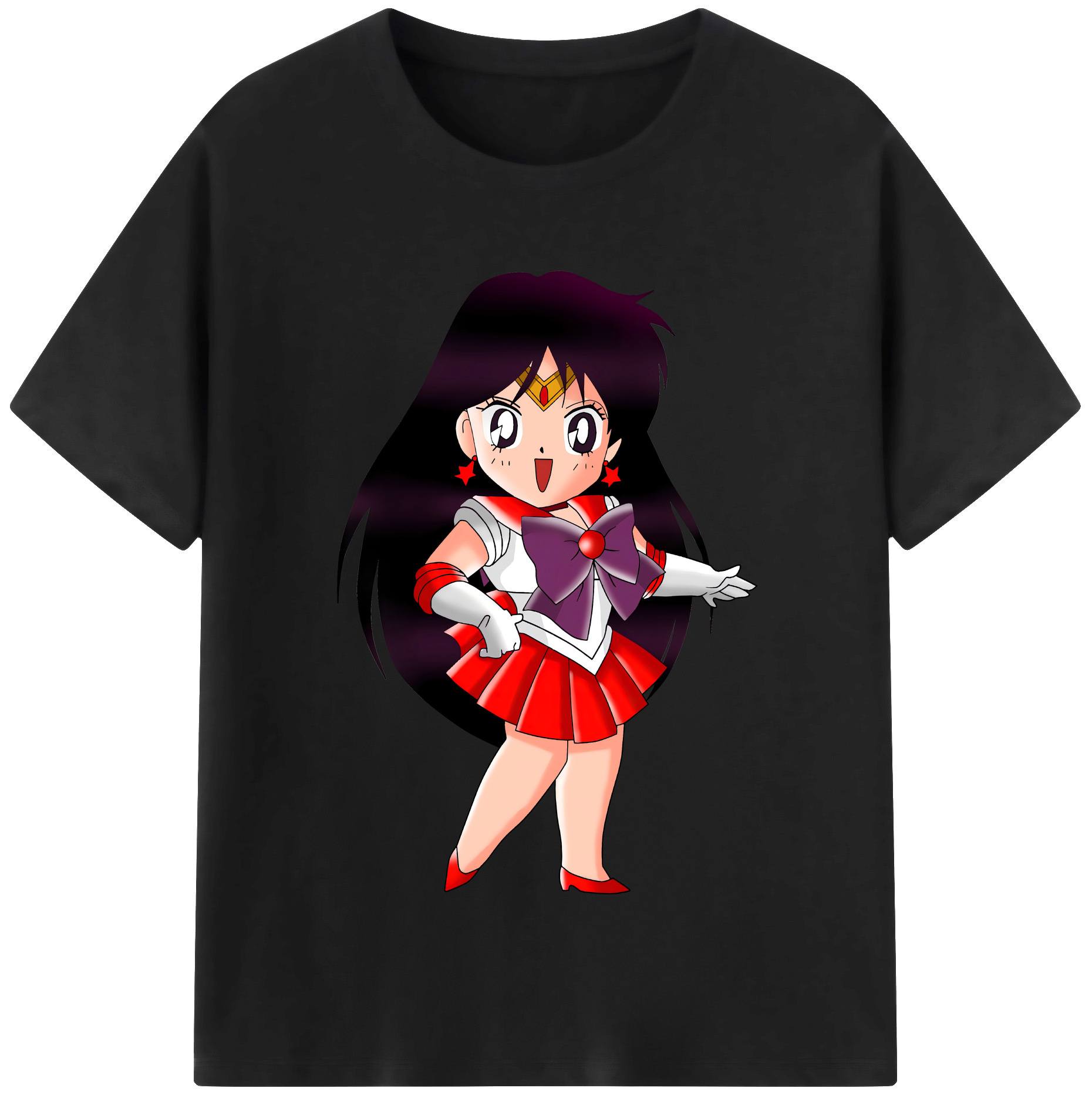 （画像用） 美少女戦士セーラームーン 火野レイ ひの レイ Sailor Moon Hino Rei （セーラーマーズ,Sailor Mars） レディースカジュアルプリントTシャツ（綿100％）
