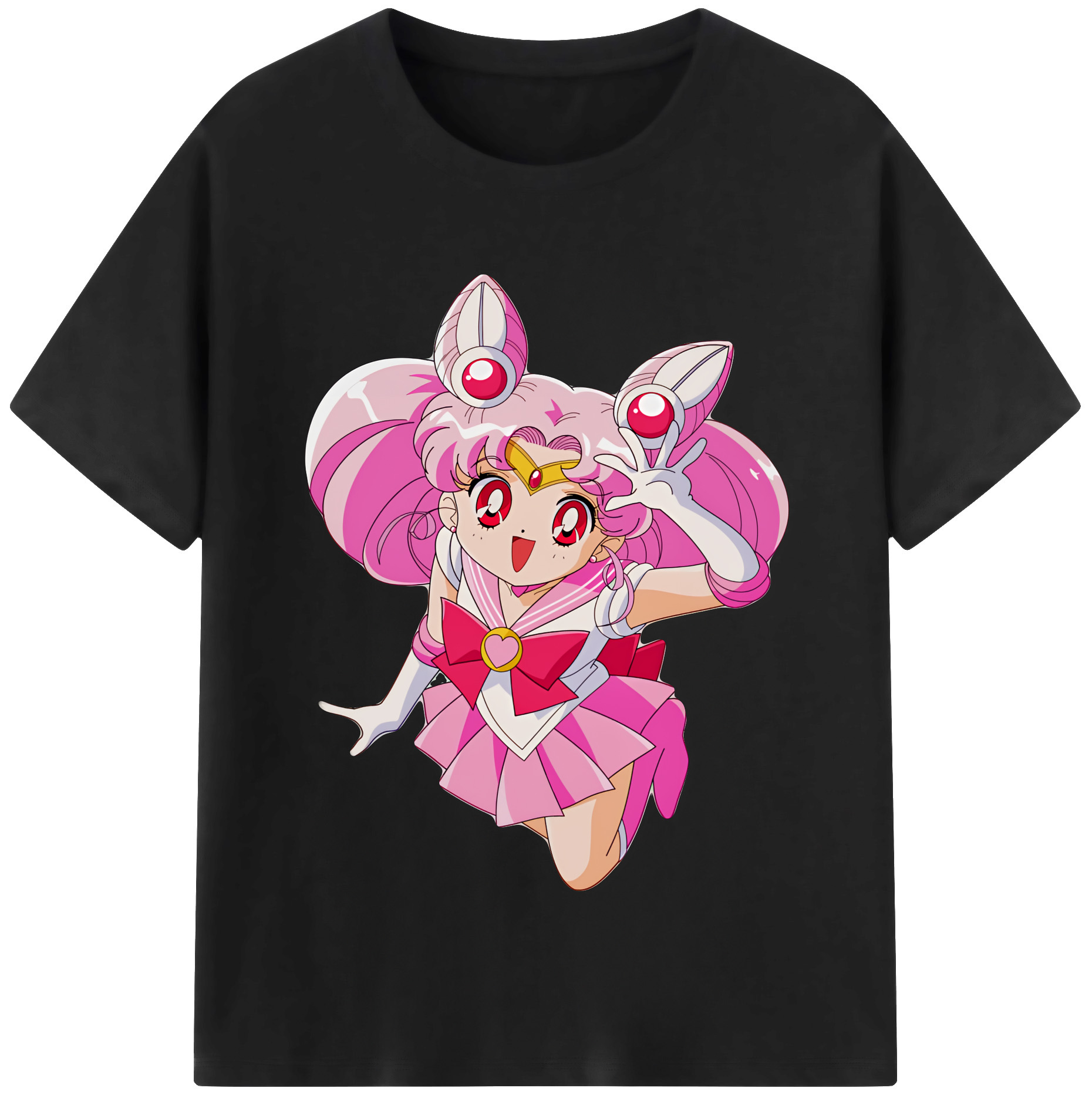 （画像用） 美少女戦士セーラームーン ちびうさ Sailor Moon Chibiusa Tsukino Usagi Small Lady Serenity レディースカジュアルプリントTシャツ（綿100％）