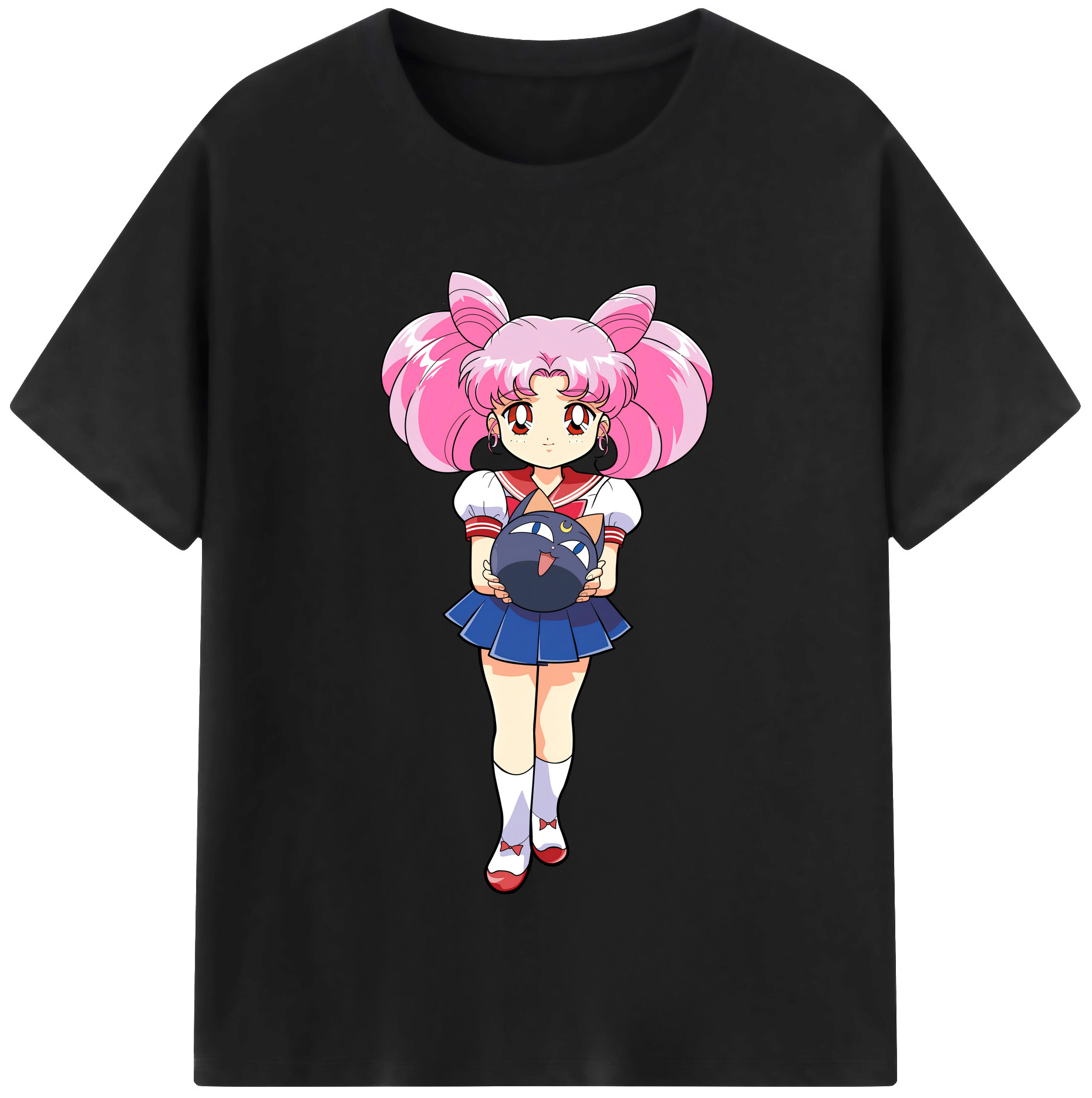 （画像用） 美少女戦士セーラームーン ちびうさ Sailor Moon Chibiusa Tsukino Usagi Small Lady Serenity レディースカジュアルプリントTシャツ（綿100％）