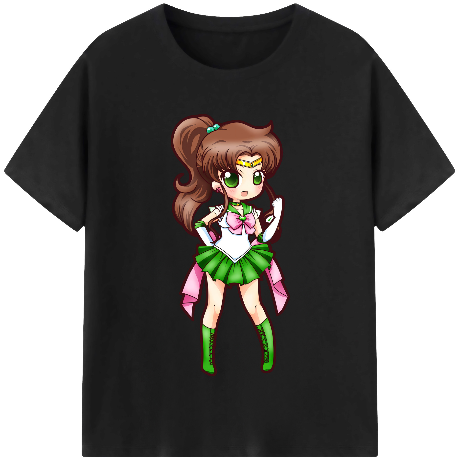 （画像用） 美少女戦士セーラームーン 木野 まこと きの まこと Sailor Moon Kino Makoto （セーラージュピター；Sailor Jupiter） レディースカジュアルプリントTシャツ（綿100％）