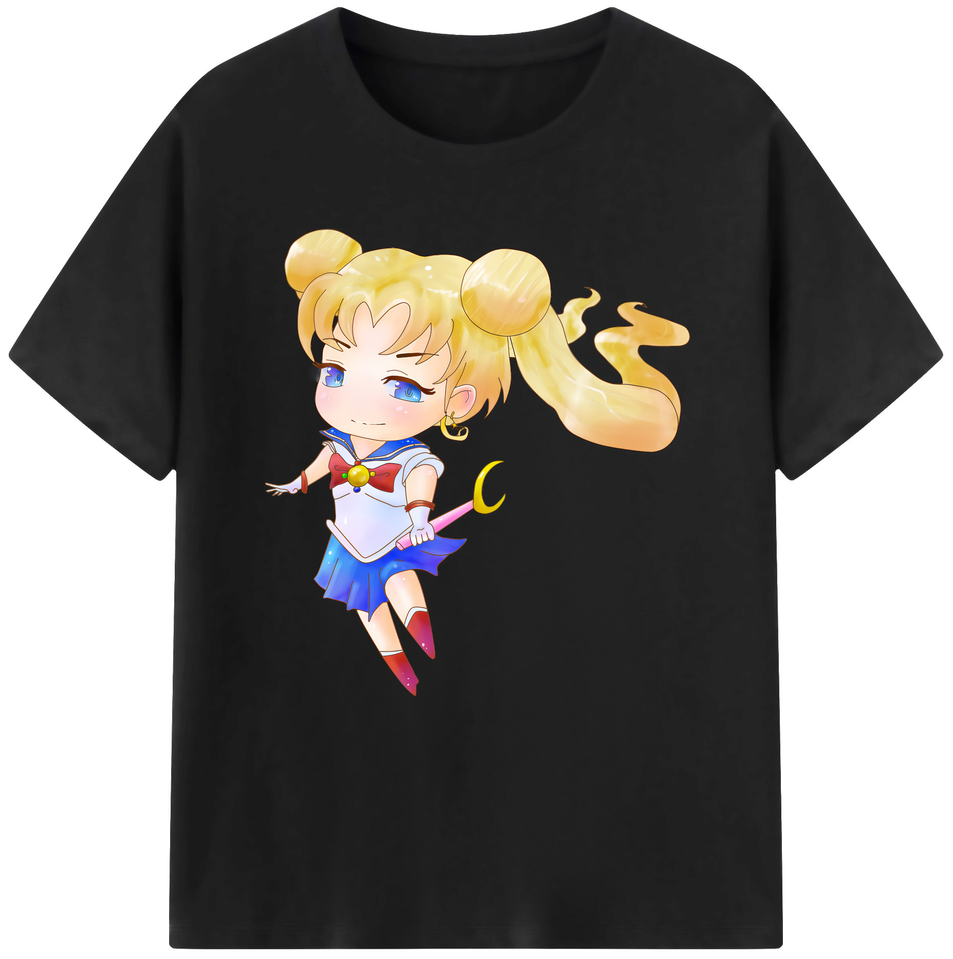 （画像用） 美少女戦士セーラームーン 愛野 美奈子 あいの みなこ Sailor Moon Aino Minako レディースカジュアルプリントTシャツ（綿100％）