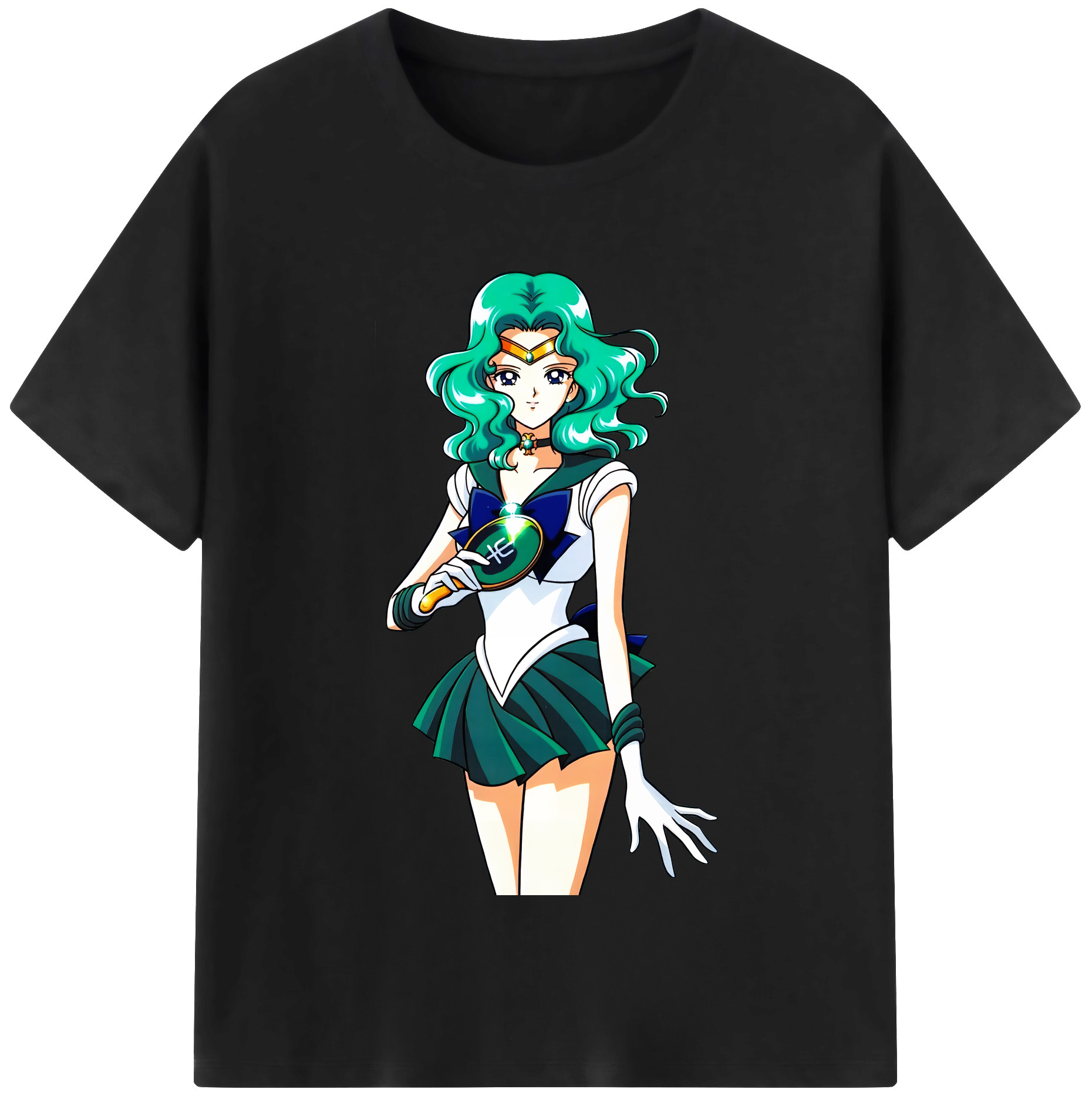 （画像用） 美少女戦士セーラームーン 海王 みちる（かいおう みちる） Sailor Moon Kaiou Michiru レディースカジュアルプリントTシャツ（綿100％）