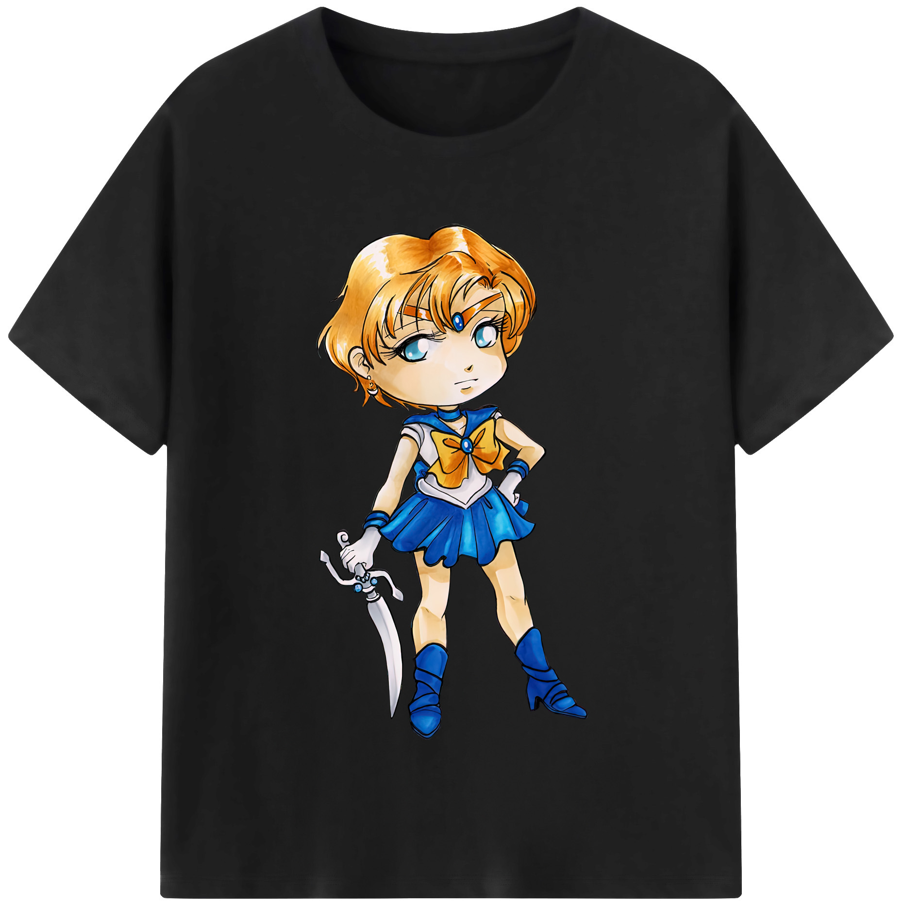 （画像用） 美少女戦士セーラームーン 天王はるか Sailor Moon Tenoh Haruka レディースカジュアルプリントTシャツ（綿100％）