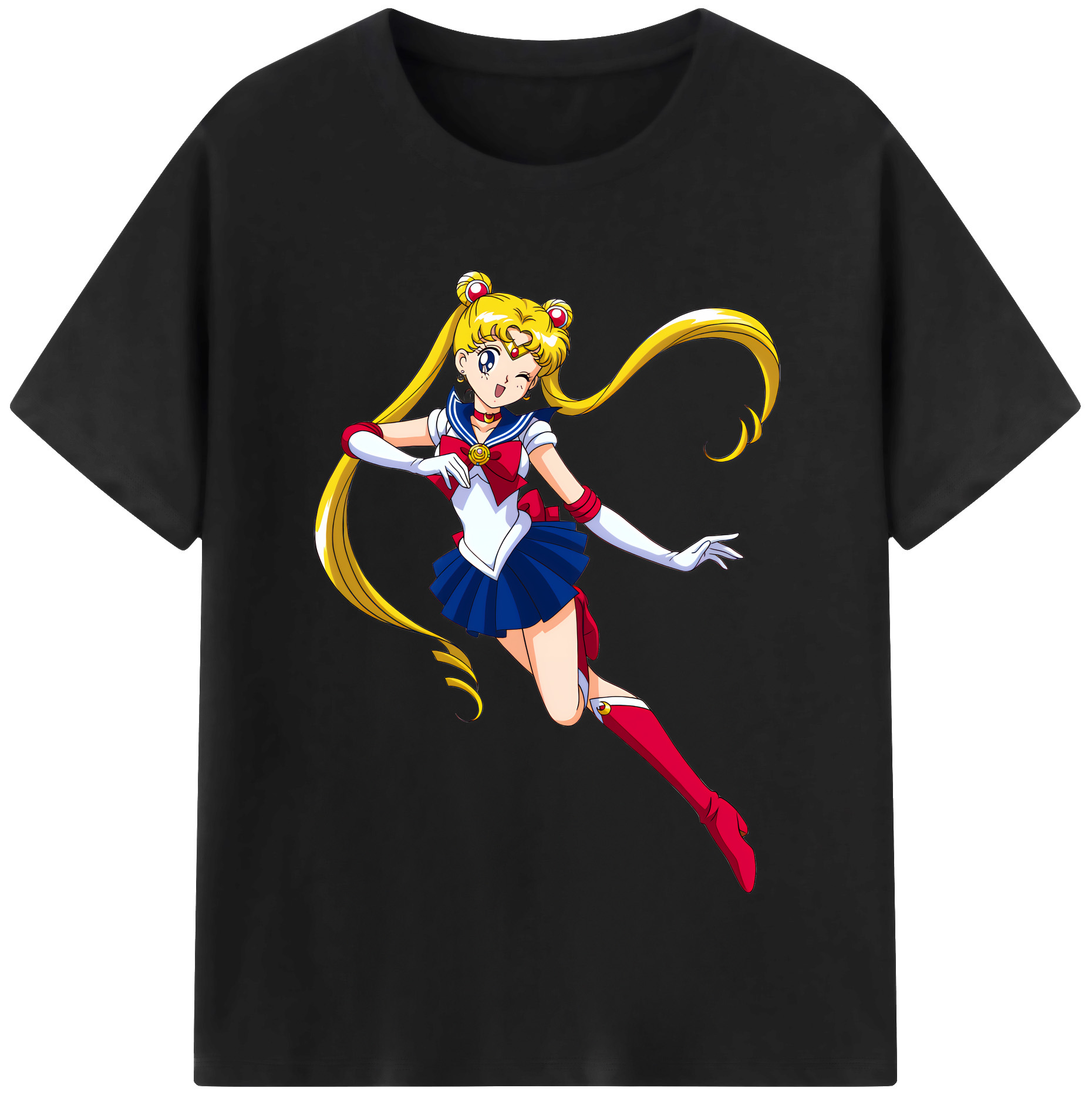 （画像用） 美少女戦士セーラームーン 月野 うさぎ つきの うさぎ Sailor Moon Tsukino Usagi レディースカジュアルプリントTシャツ（綿100％）