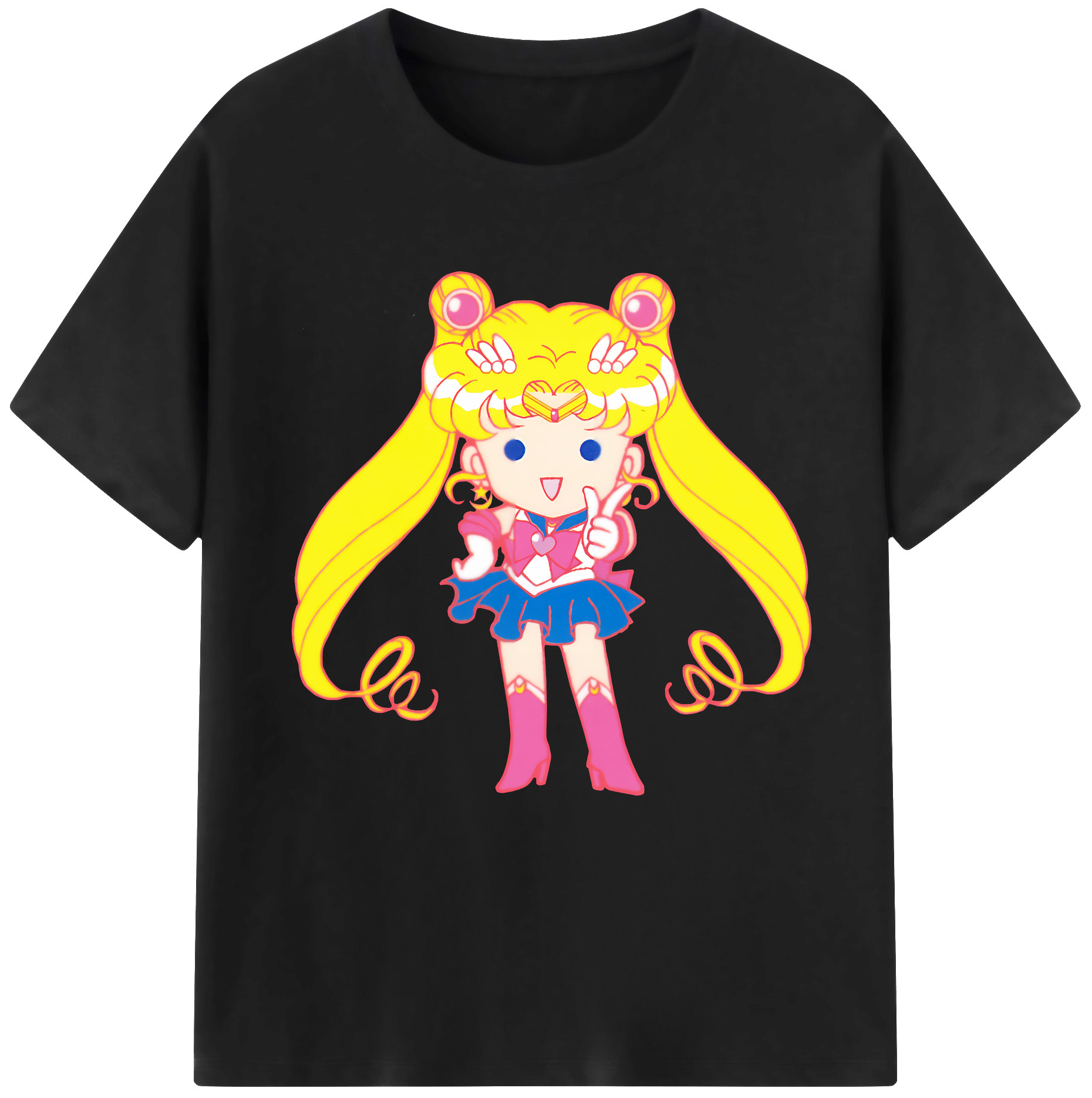 （画像用） 美少女戦士セーラームーン 月野 うさぎ つきの うさぎ Sailor Moon Tsukino Usagi レディースカジュアルプリントTシャツ（綿100％）