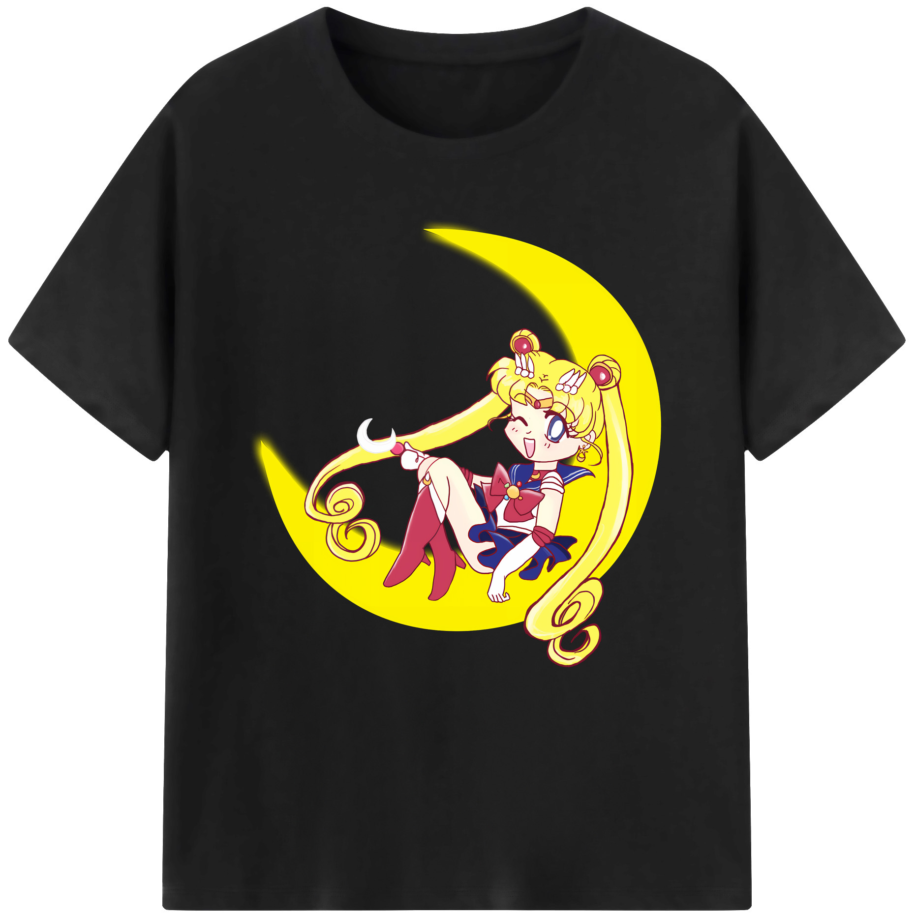 （画像用） 美少女戦士セーラームーン 月野 うさぎ つきの うさぎ Sailor Moon Tsukino Usagi レディースカジュアルプリントTシャツ（綿100％）