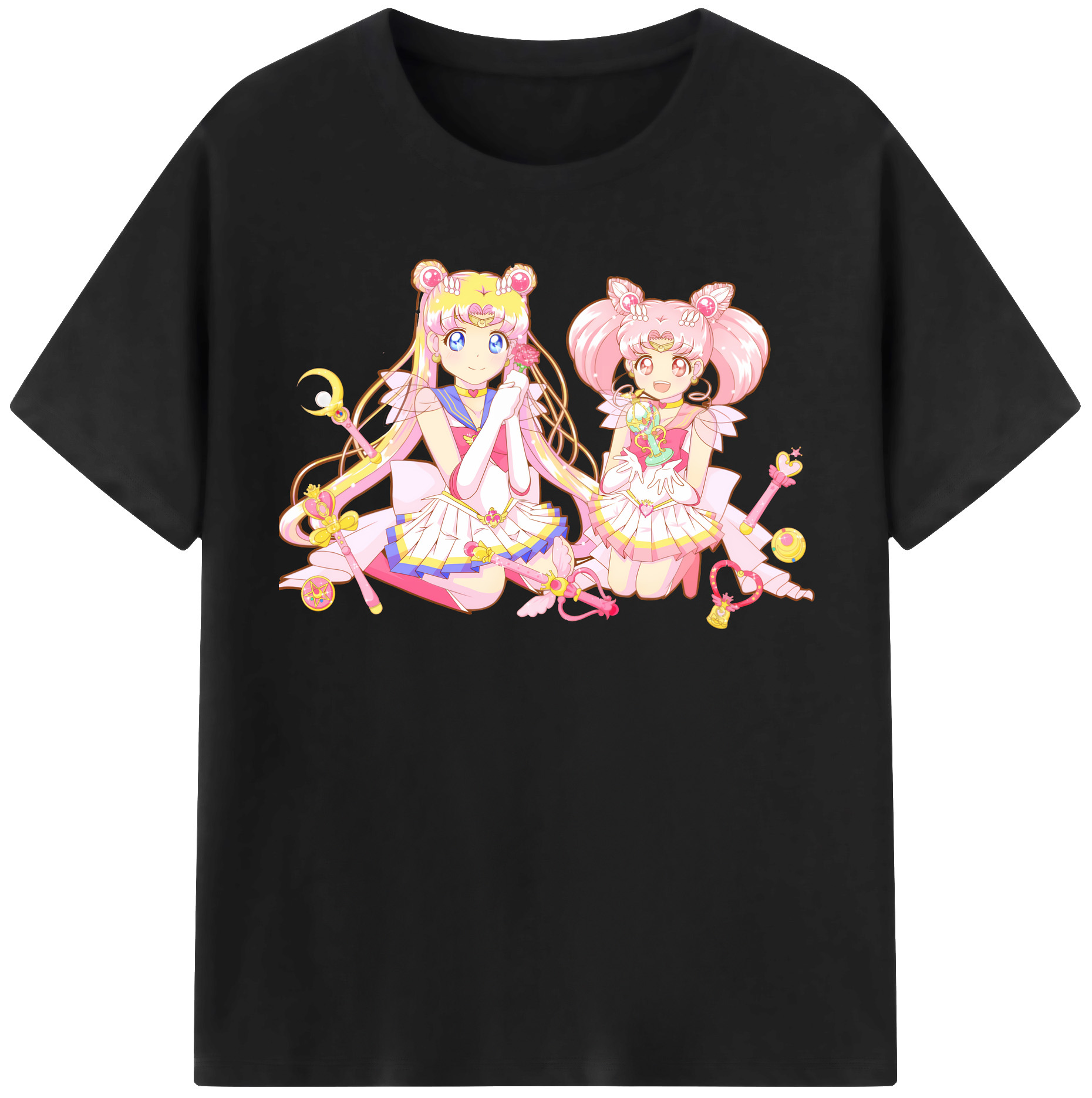 （画像用） 美少女戦士セーラームーン 月野 うさぎ つきの うさぎ Sailor Moon Tsukino Usagi レディースカジュアルプリントTシャツ（綿100％）