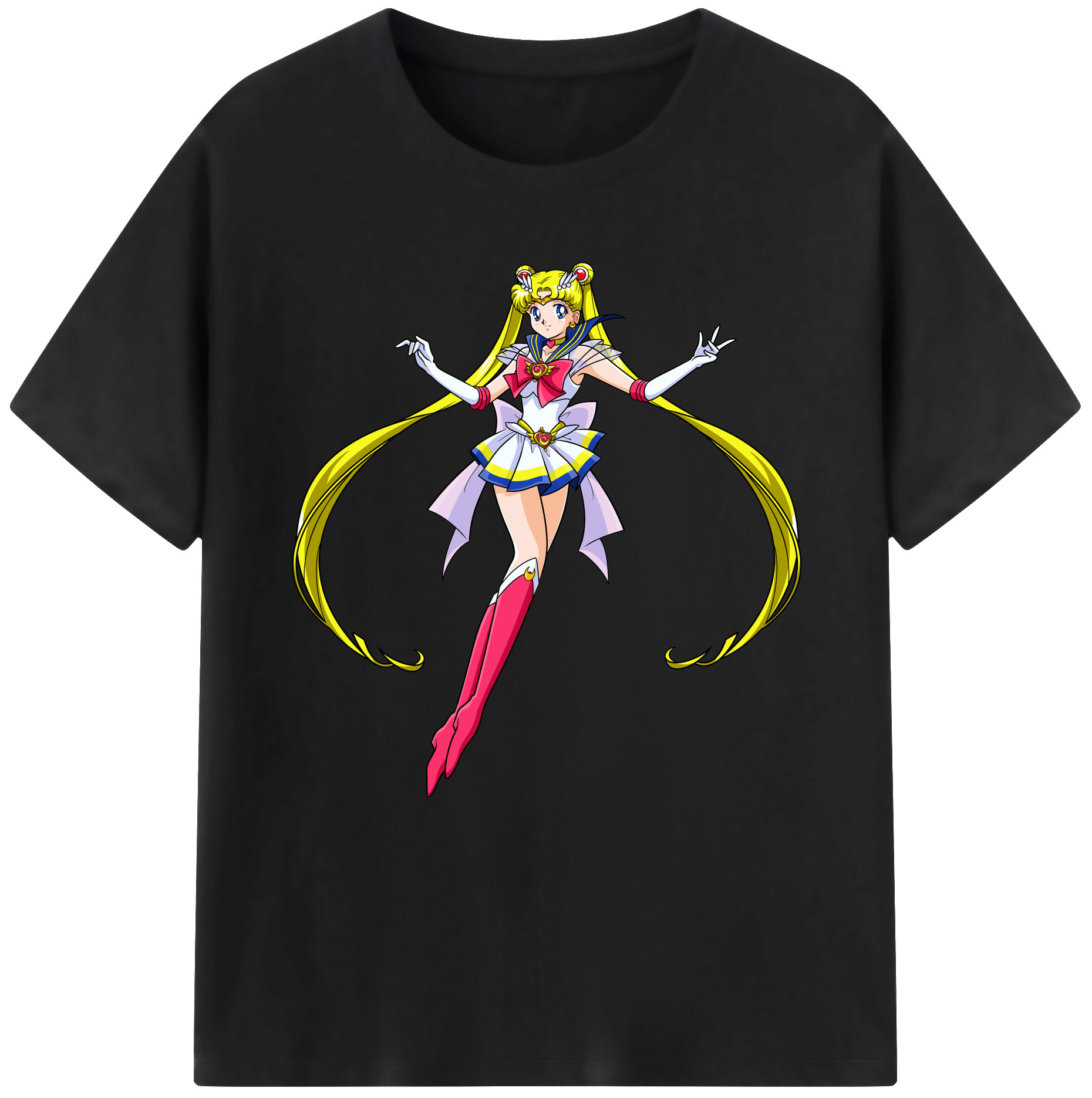 （画像用） 美少女戦士セーラームーン 月野 うさぎ つきの うさぎ Sailor Moon Tsukino Usagi レディースカジュアルプリントTシャツ（綿100％）