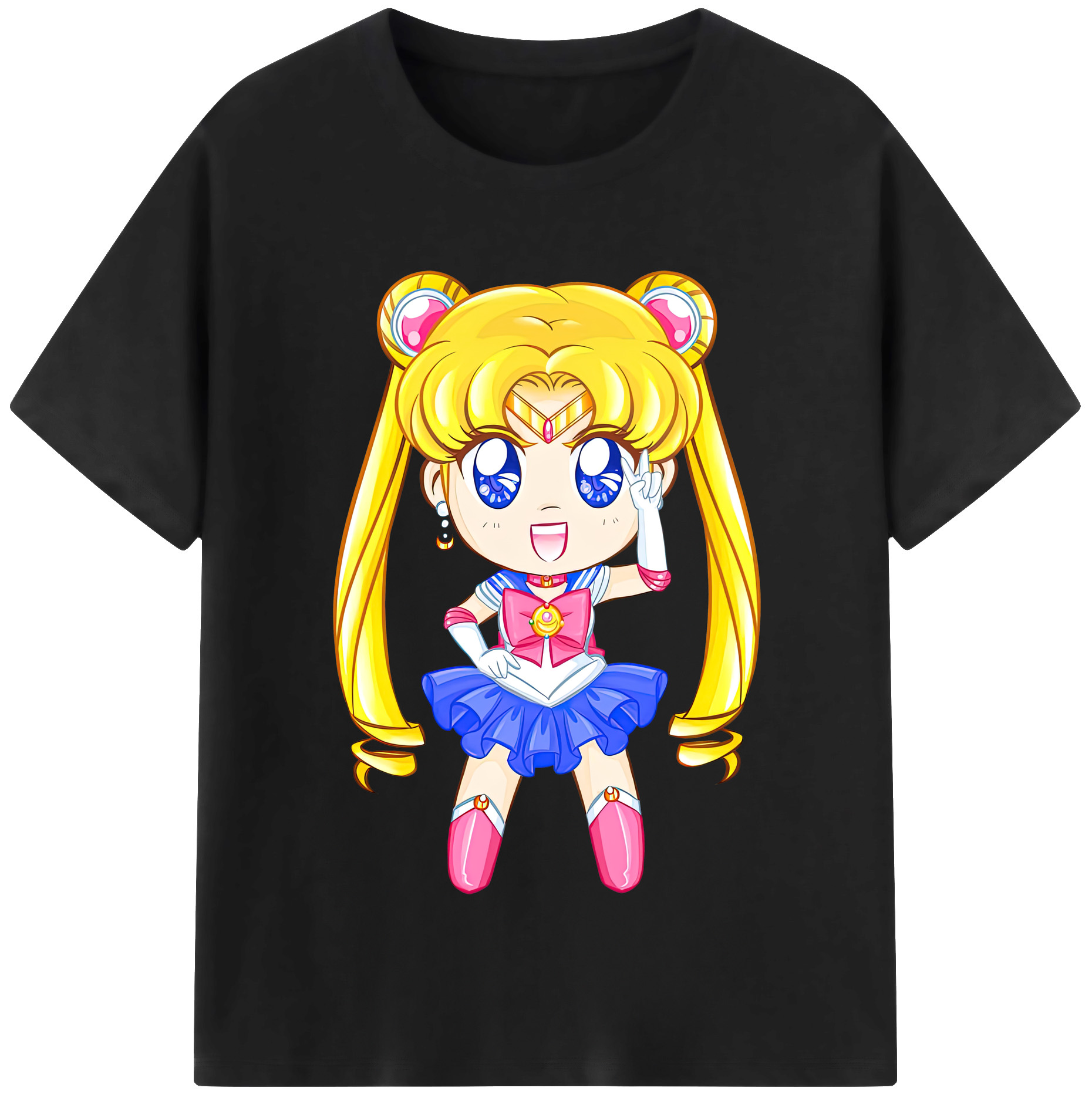 （画像用） 美少女戦士セーラームーン 月野 うさぎ つきの うさぎ Sailor Moon Tsukino Usagi レディースカジュアルプリントTシャツ（綿100％）