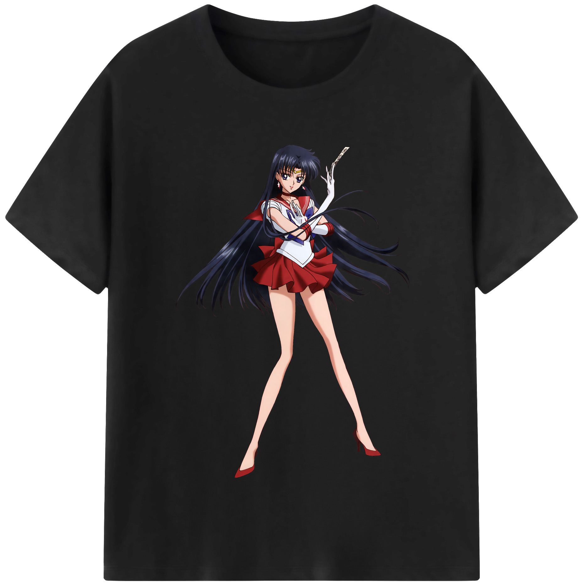 （画像用） 美少女戦士セーラームーン 火野レイ ひの レイ Sailor Moon Hino Rei （セーラーマーズ,Sailor Mars） レディースカジュアルプリントTシャツ（綿100％）