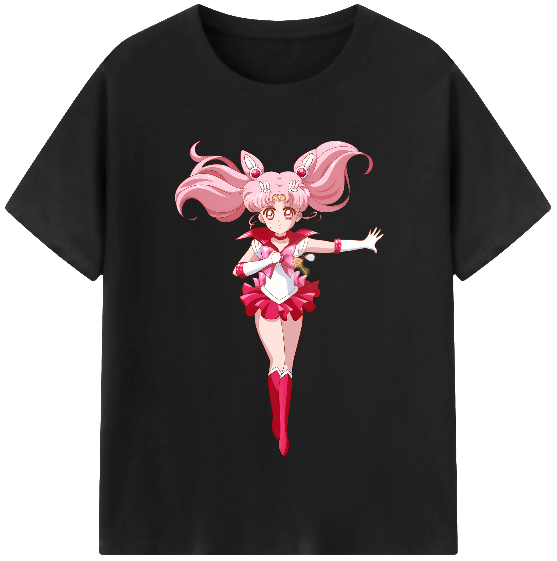 （画像用） 美少女戦士セーラームーン ちびうさ Sailor Moon Chibiusa Tsukino Usagi Small Lady Serenity レディースカジュアルプリントTシャツ（綿100％）