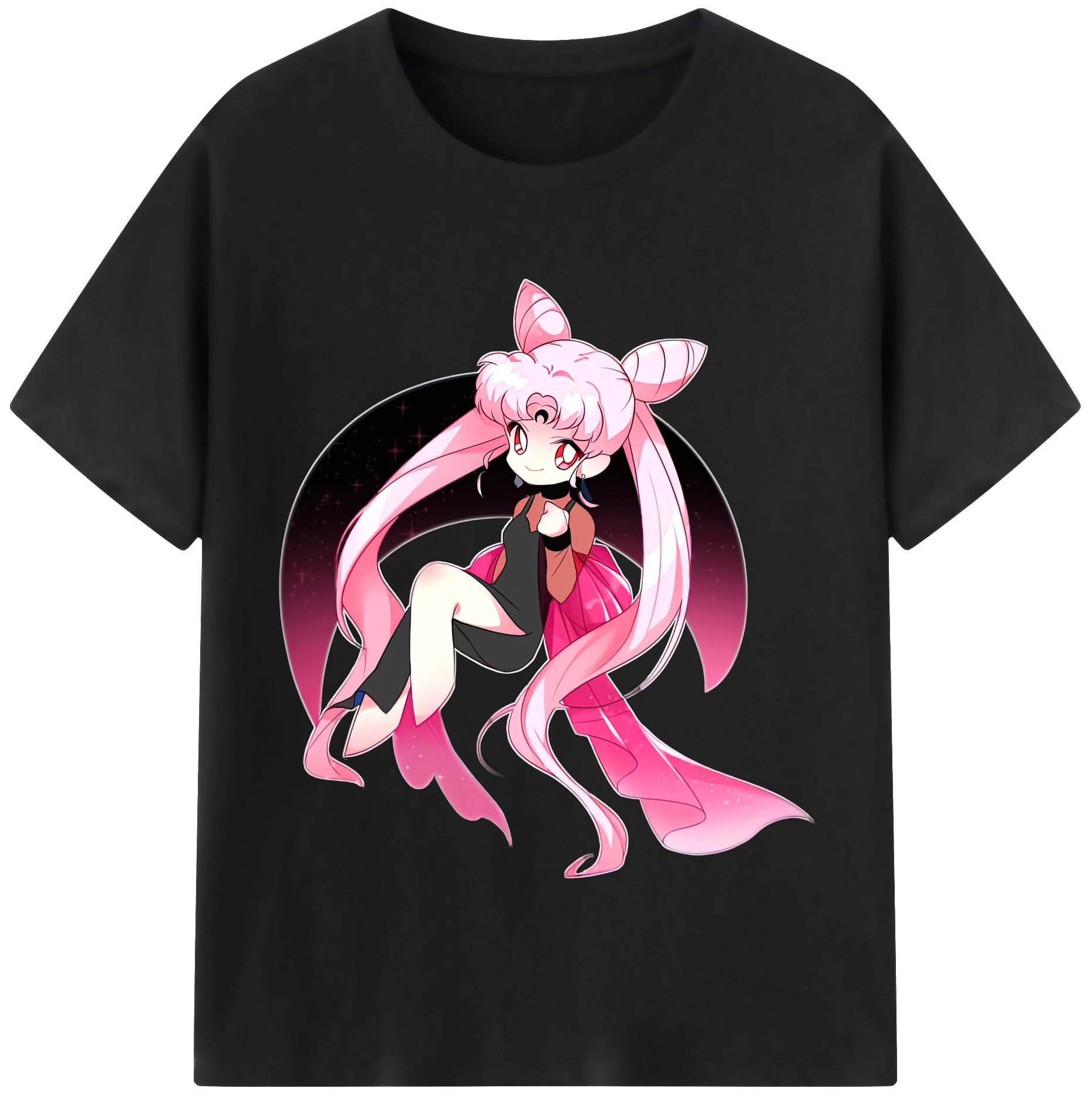 （画像用） 美少女戦士セーラームーン ちびうさ Sailor Moon Chibiusa Tsukino Usagi Small Lady Serenity レディースカジュアルプリントTシャツ（綿100％）