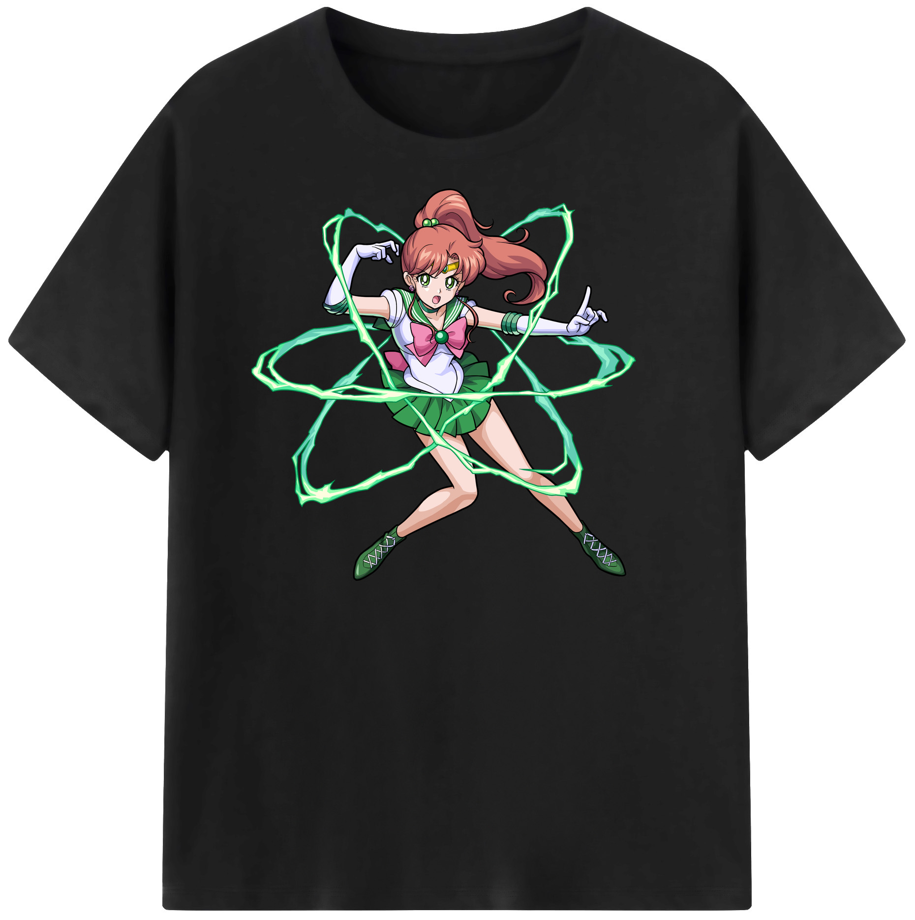 （画像用） 美少女戦士セーラームーン 木野 まこと きの まこと Sailor Moon Kino Makoto （セーラージュピター；Sailor Jupiter） レディースカジュアルプリントTシャツ（綿100％）