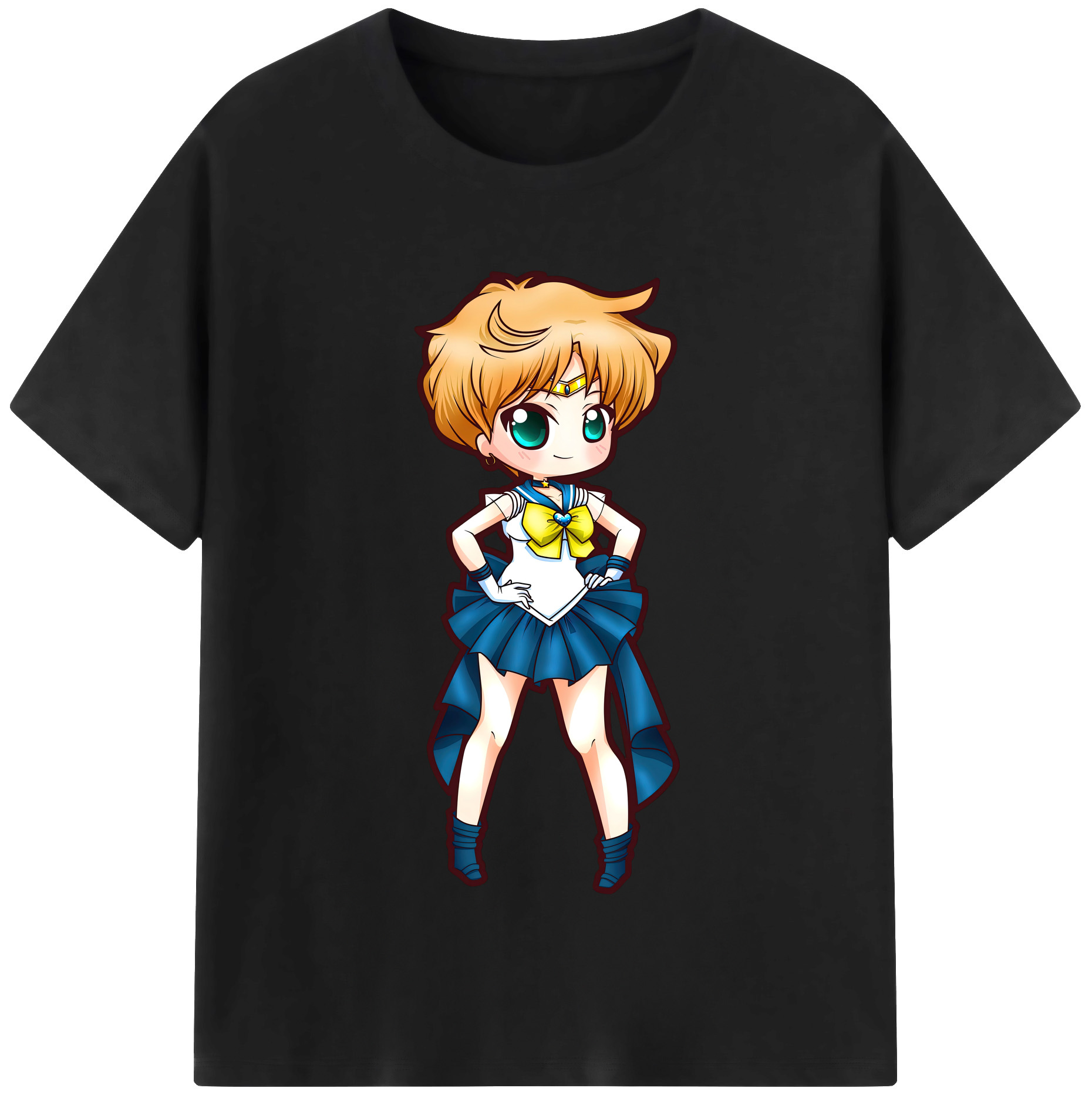 （画像用） 美少女戦士セーラームーン 天王はるか Sailor Moon Tenoh Haruka レディースカジュアルプリントTシャツ（綿100％）