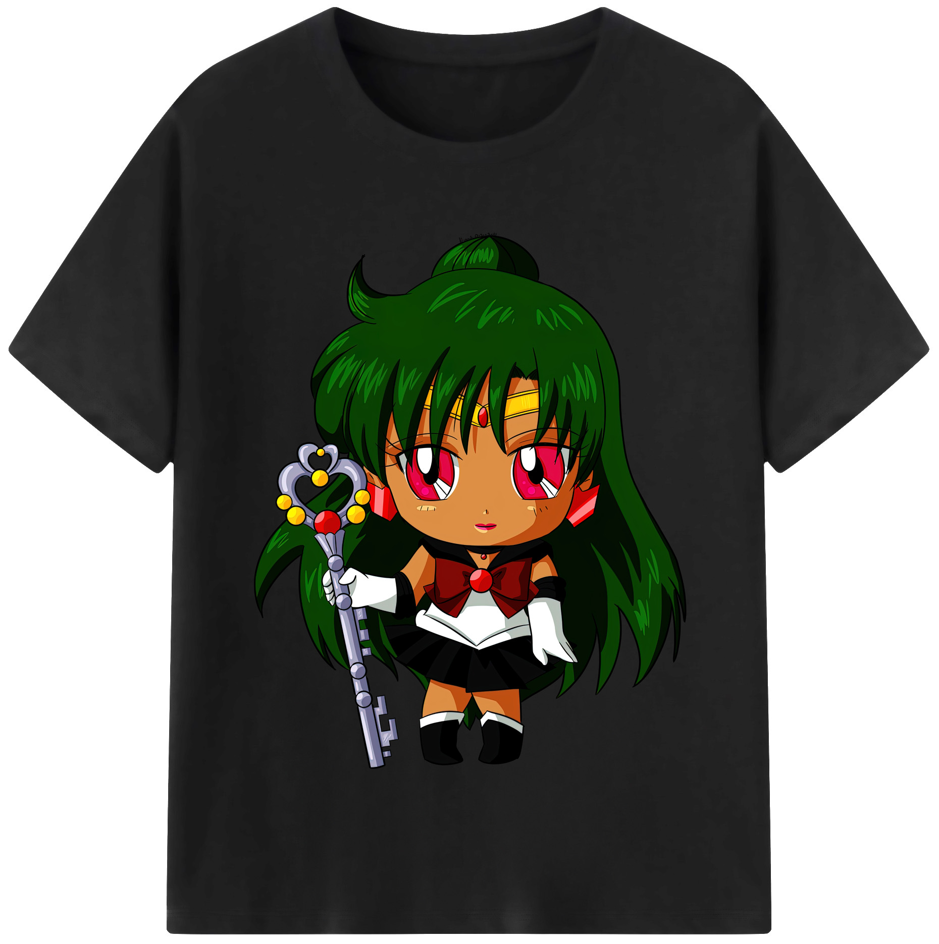（画像用） 美少女戦士セーラームーン 冥王せつな Sailor Moon Meiou Setsuna レディースカジュアルプリントTシャツ（綿100％）