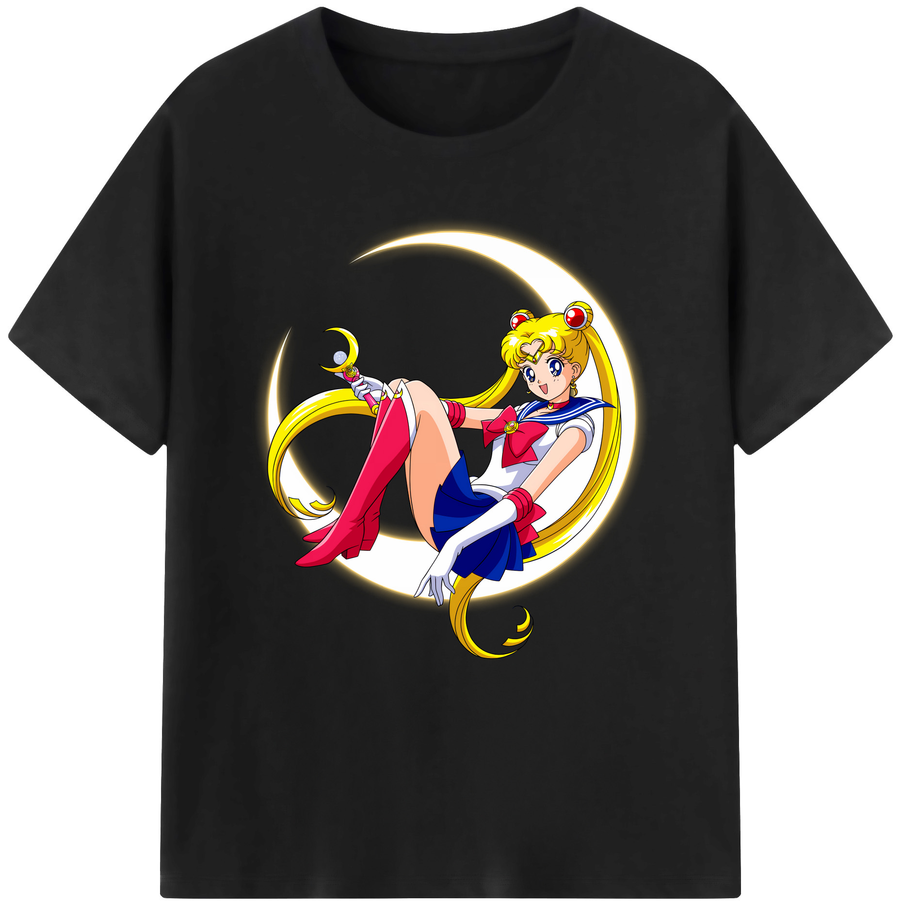 （画像用） 美少女戦士セーラームーン 月野 うさぎ つきの うさぎ Sailor Moon Tsukino Usagi レディースカジュアルプリントTシャツ（綿100％）