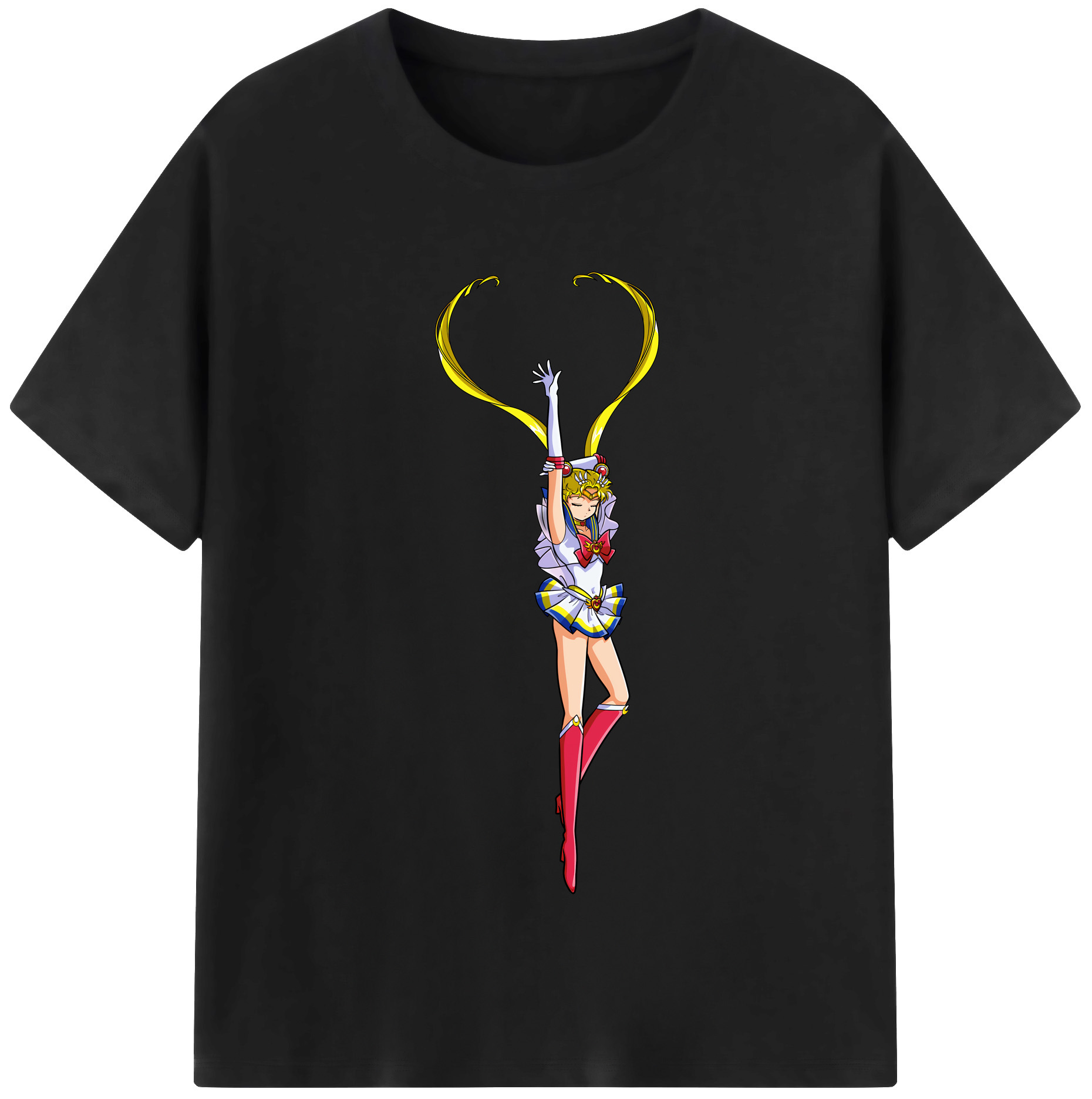 （画像用） 美少女戦士セーラームーン 月野 うさぎ つきの うさぎ Sailor Moon Tsukino Usagi レディースカジュアルプリントTシャツ（綿100％）