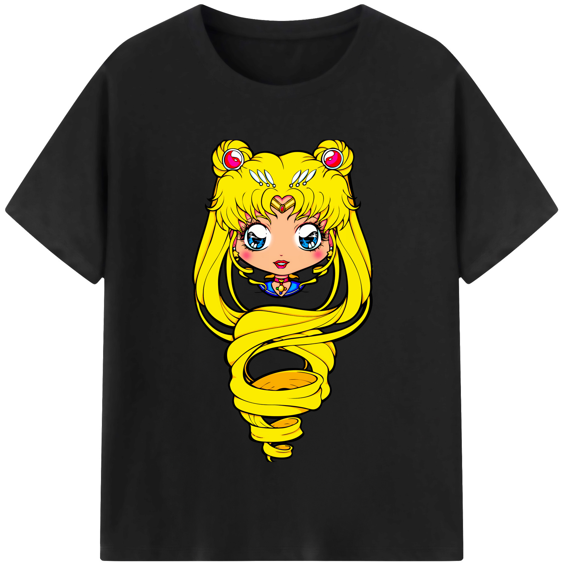 （画像用） 美少女戦士セーラームーン 月野 うさぎ つきの うさぎ Sailor Moon Tsukino Usagi レディースカジュアルプリントTシャツ（綿100％）