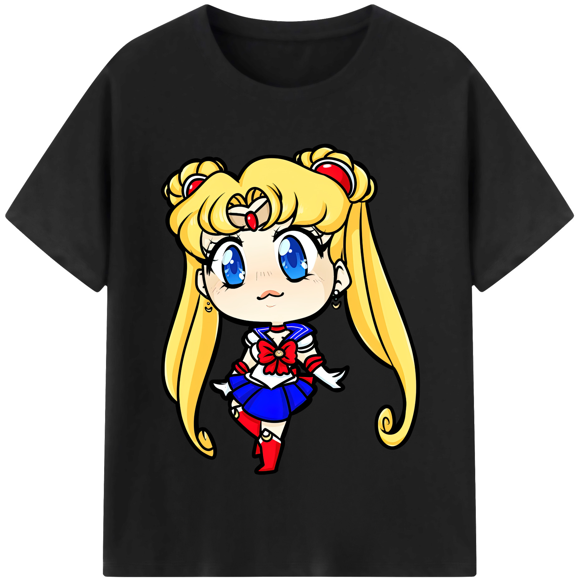 （画像用） 美少女戦士セーラームーン 月野 うさぎ つきの うさぎ Sailor Moon Tsukino Usagi レディースカジュアルプリントTシャツ（綿100％）