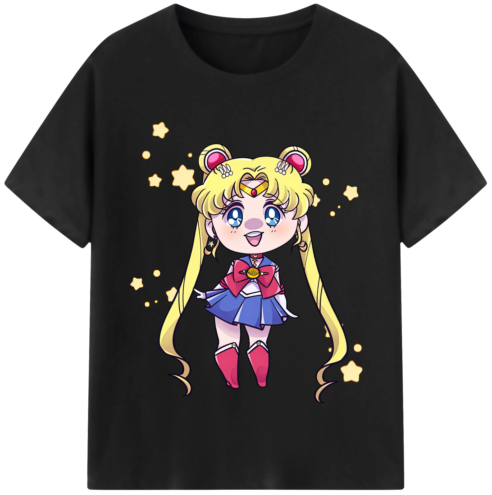 （画像用） 美少女戦士セーラームーン 月野 うさぎ つきの うさぎ Sailor Moon Tsukino Usagi レディースカジュアルプリントTシャツ（綿100％）