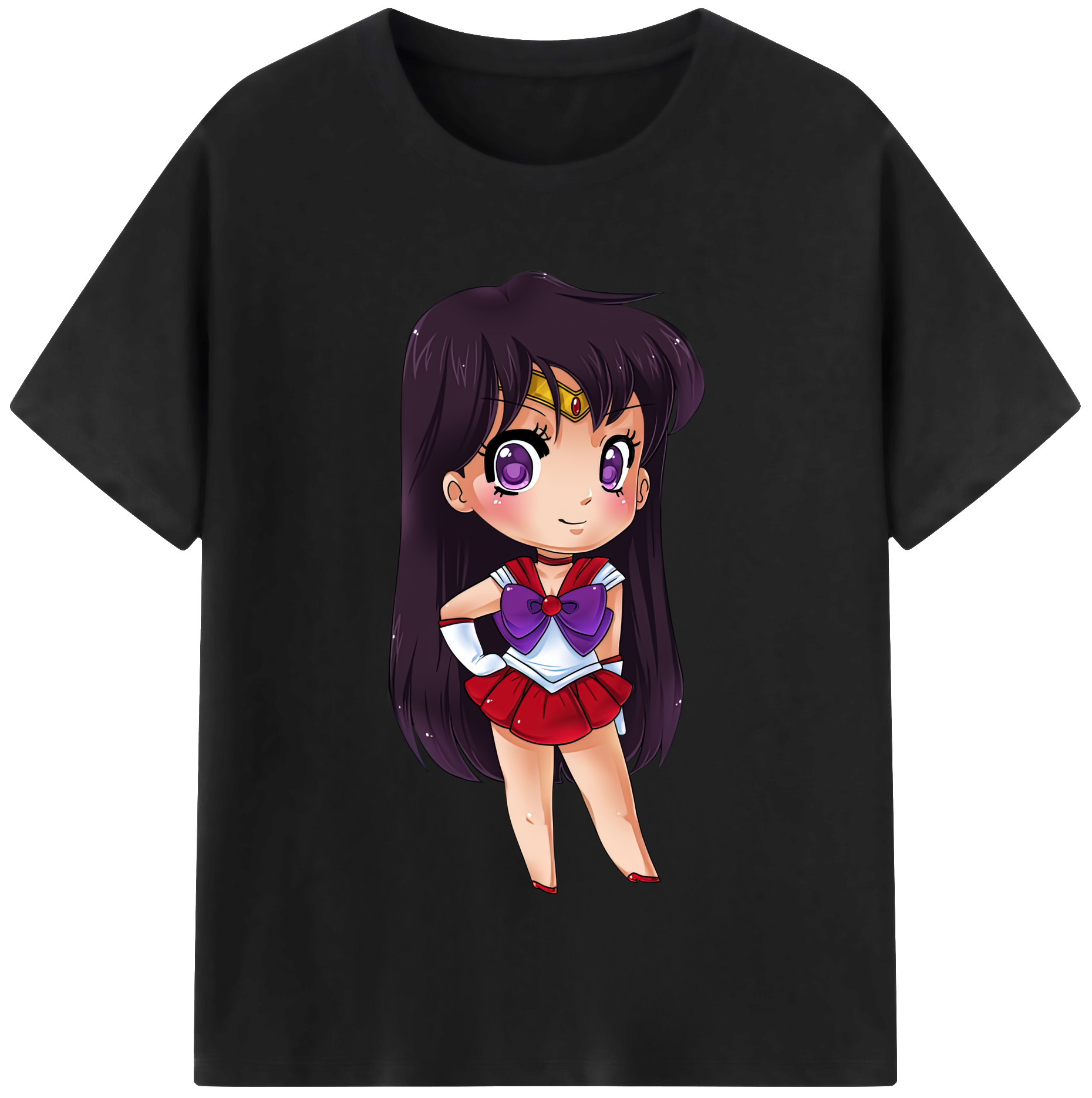 （画像用） 美少女戦士セーラームーン 火野レイ ひの レイ Sailor Moon Hino Rei （セーラーマーズ,Sailor Mars） レディースカジュアルプリントTシャツ（綿100％）