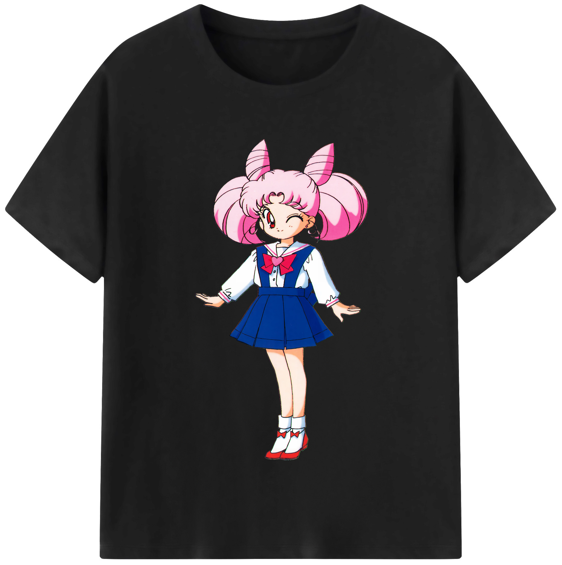 （画像用） 美少女戦士セーラームーン ちびうさ Sailor Moon Chibiusa Tsukino Usagi Small Lady Serenity レディースカジュアルプリントTシャツ（綿100％）