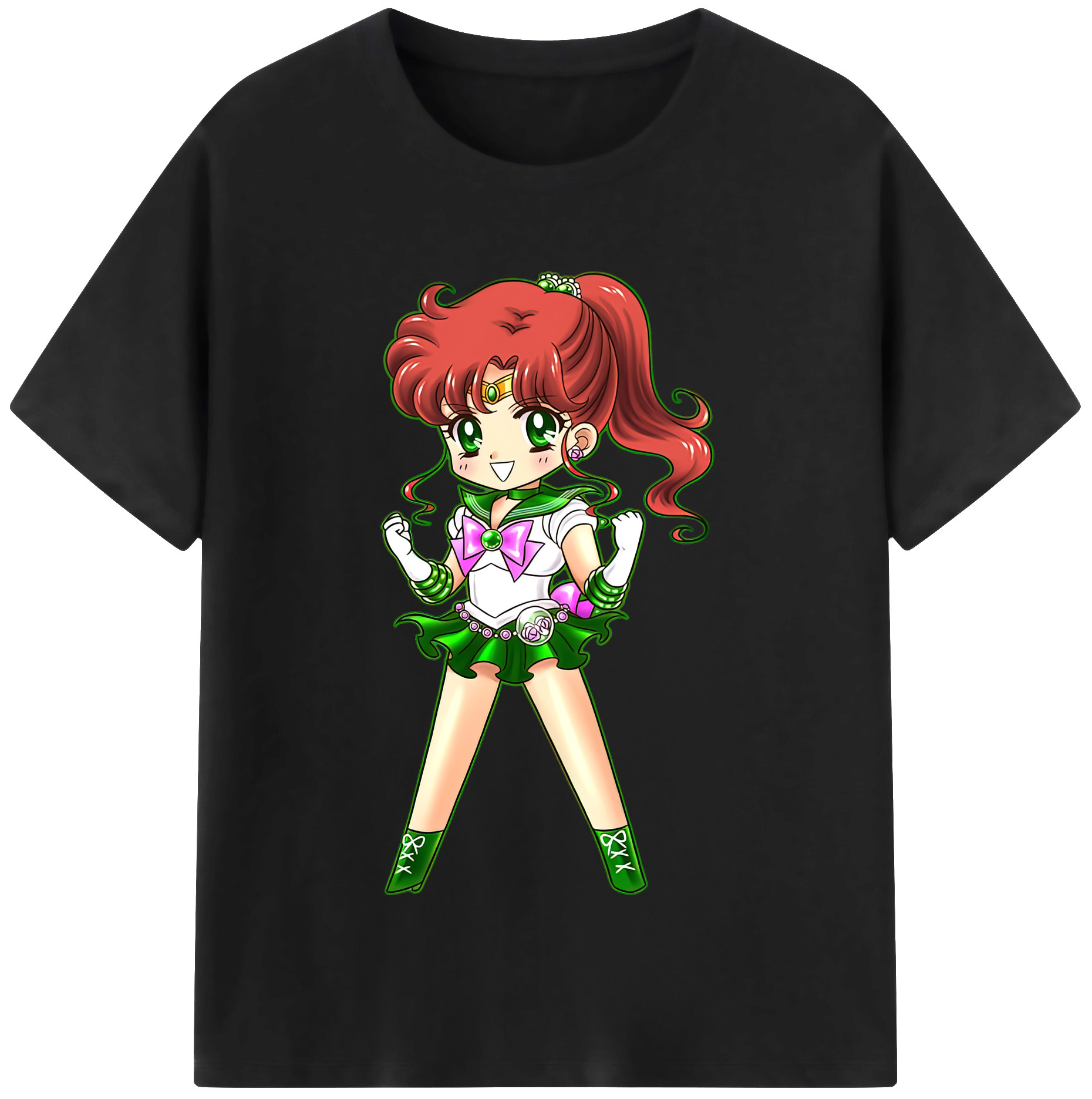 （画像用） 美少女戦士セーラームーン 木野 まこと きの まこと Sailor Moon Kino Makoto （セーラージュピター；Sailor Jupiter） レディースカジュアルプリントTシャツ（綿100％）