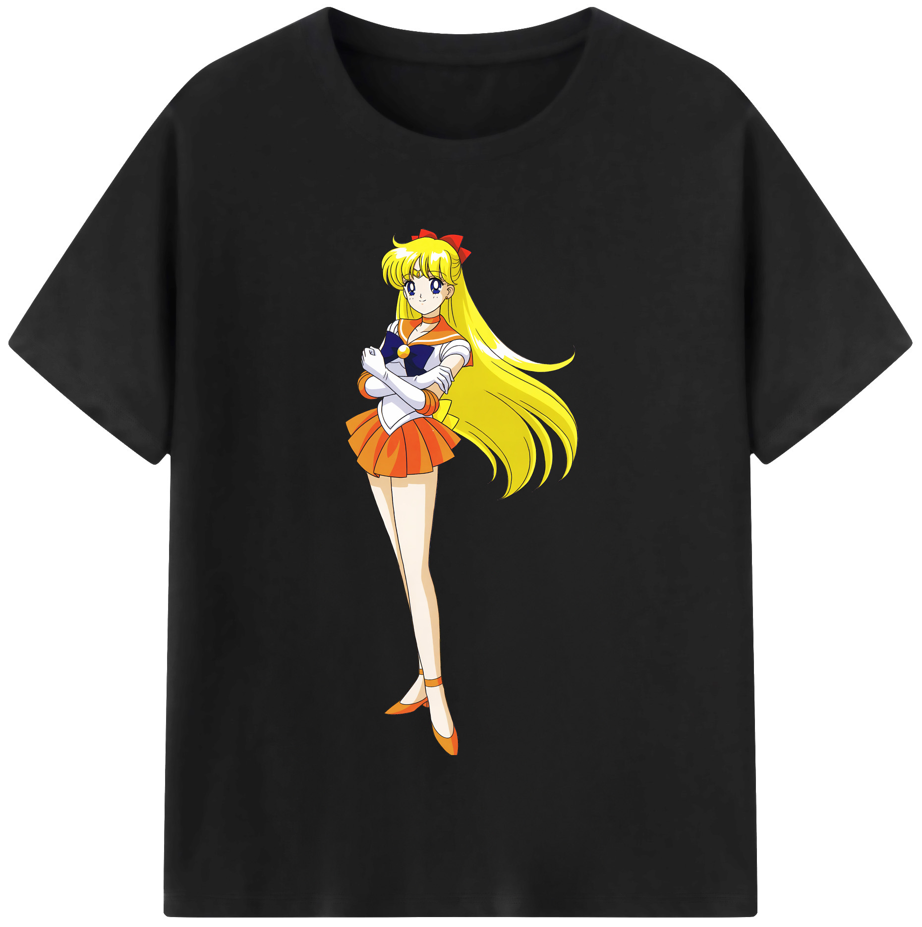 （画像用） 美少女戦士セーラームーン 愛野 美奈子 あいの みなこ Sailor Moon Aino Minako レディースカジュアルプリントTシャツ（綿100％）