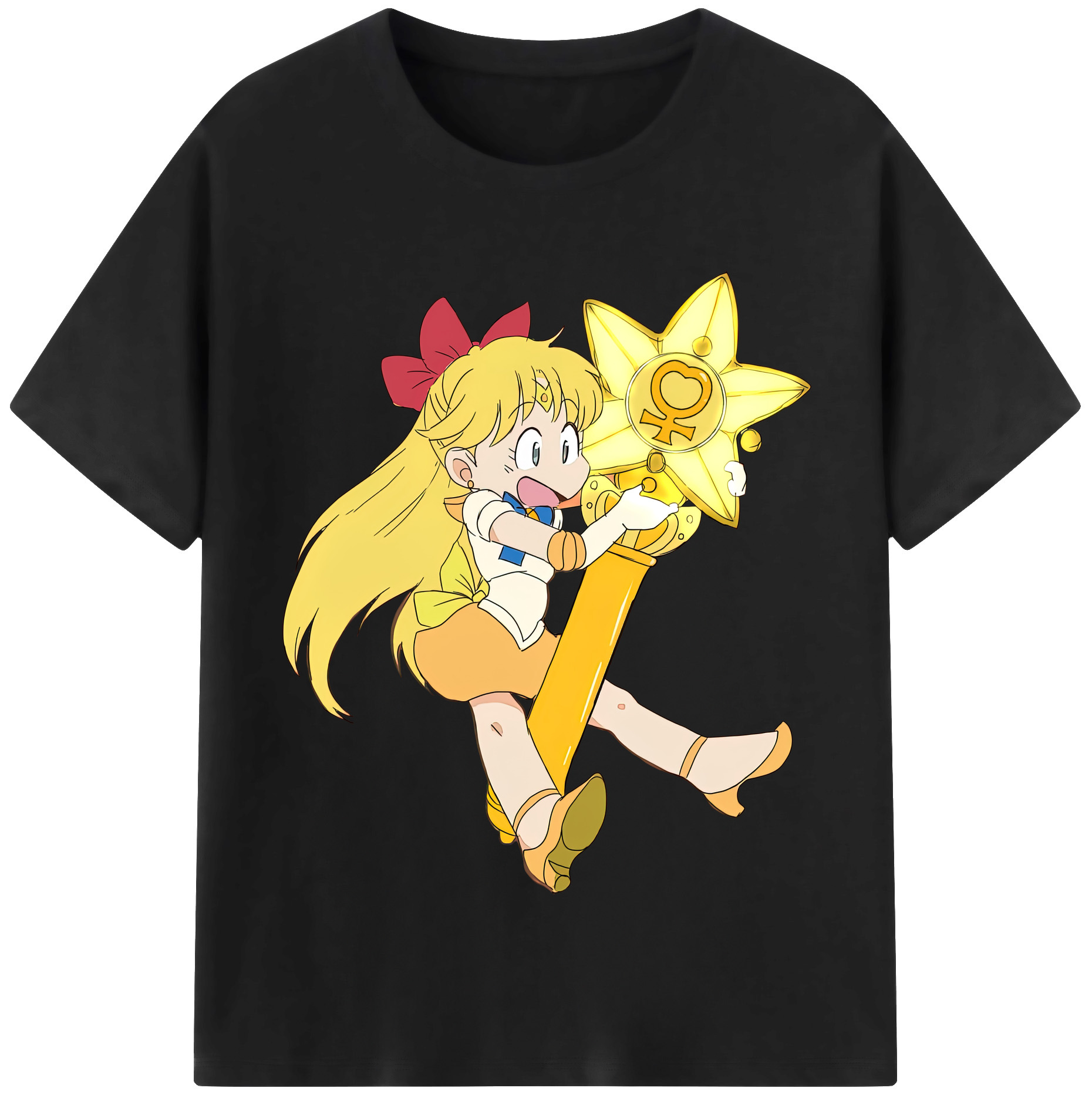 （画像用） 美少女戦士セーラームーン 愛野 美奈子 あいの みなこ Sailor Moon Aino Minako レディースカジュアルプリントTシャツ（綿100％）