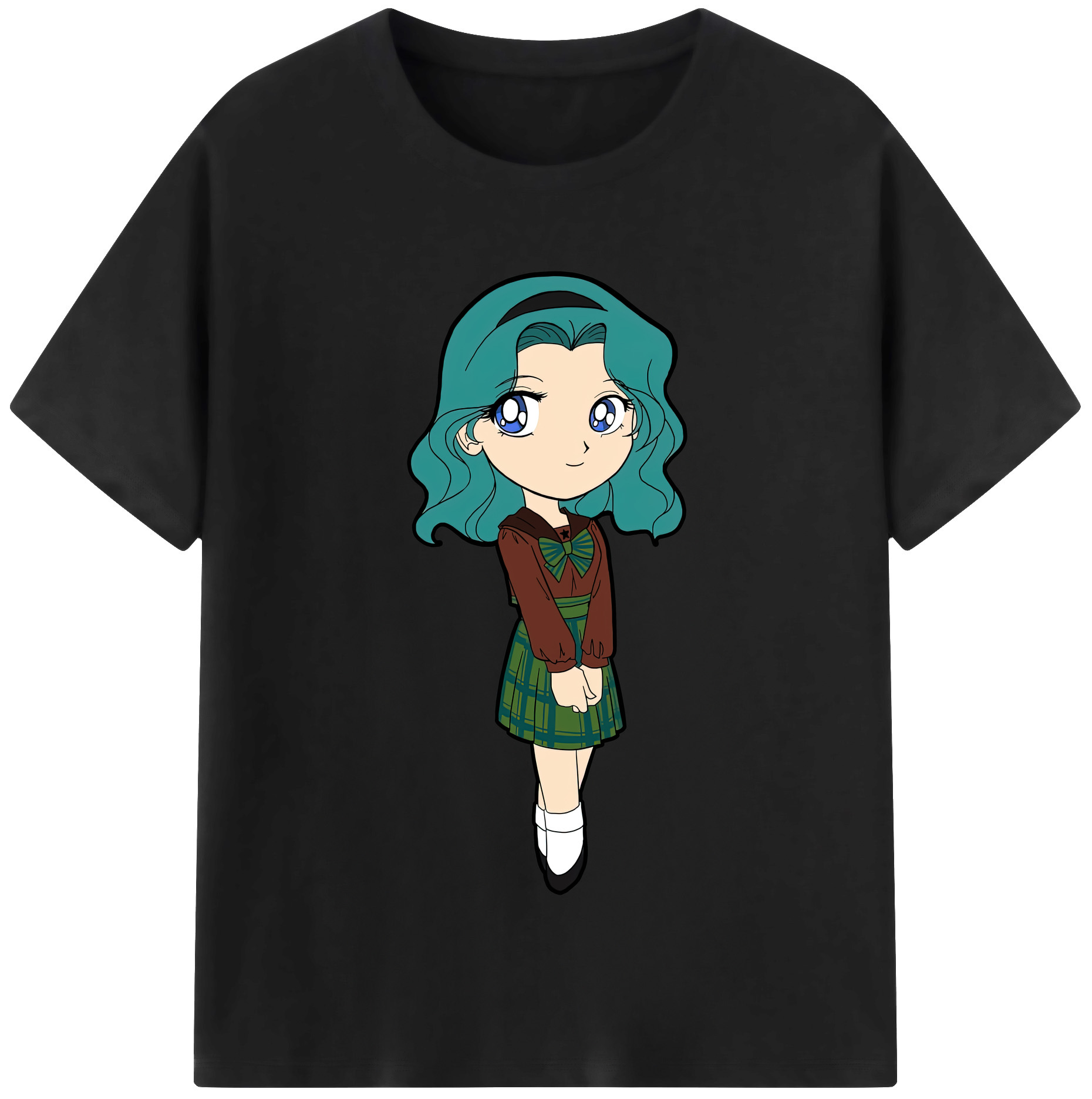 （画像用） 美少女戦士セーラームーン 海王 みちる（かいおう みちる） Sailor Moon Kaiou Michiru レディースカジュアルプリントTシャツ（綿100％）