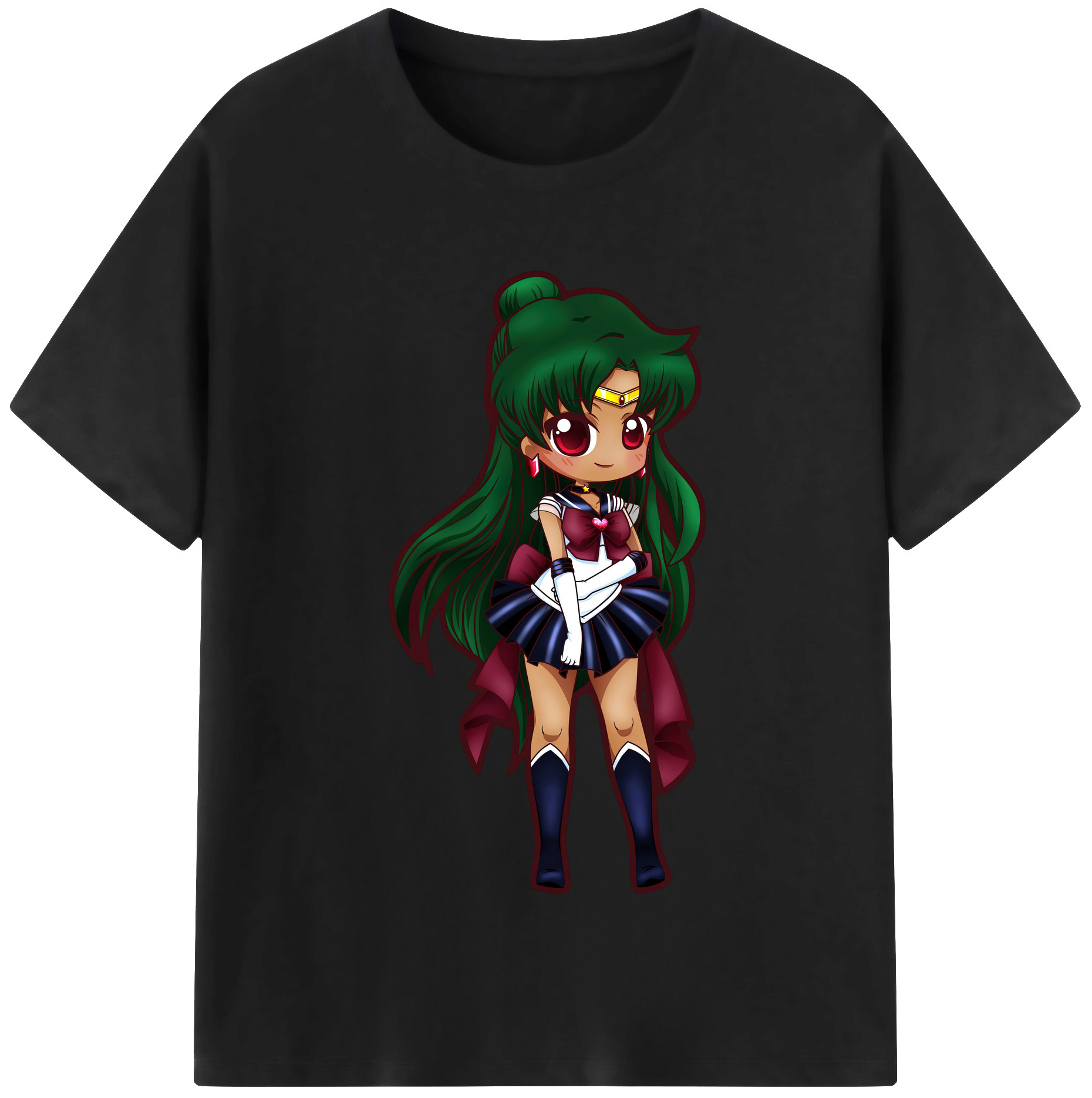 （画像用） 美少女戦士セーラームーン 冥王せつな Sailor Moon Meiou Setsuna レディースカジュアルプリントTシャツ（綿100％）