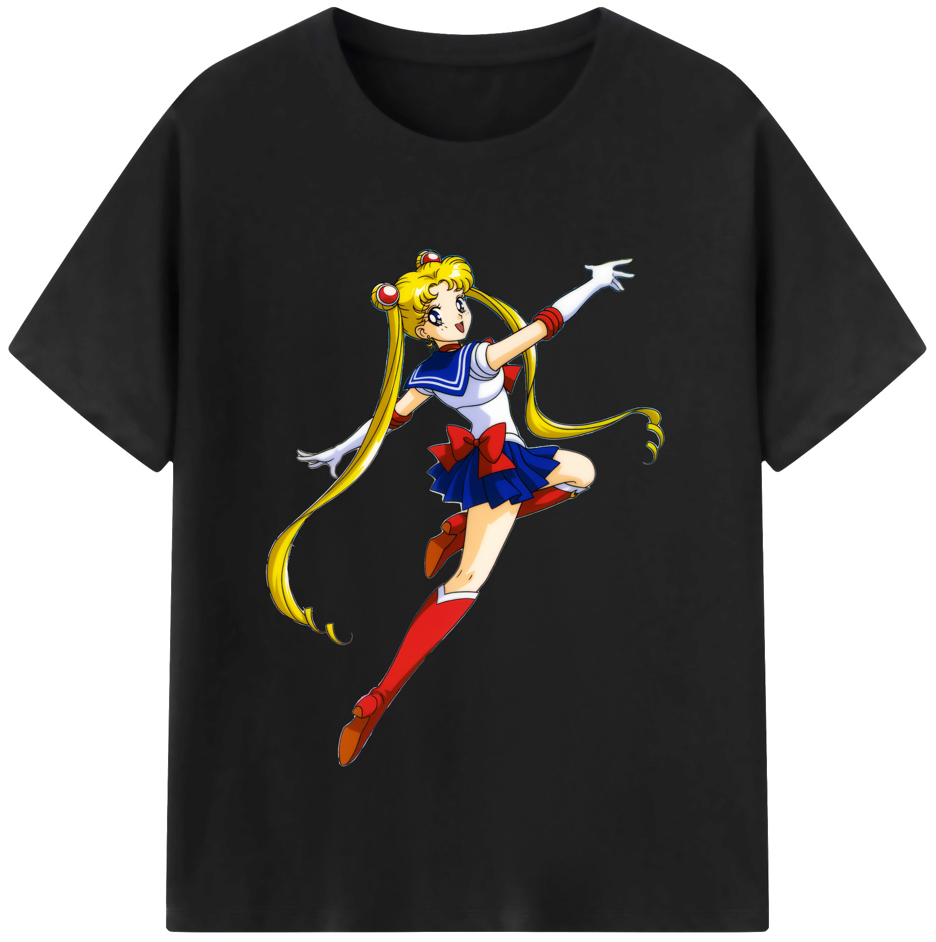 （画像用） 美少女戦士セーラームーン 月野 うさぎ つきの うさぎ Sailor Moon Tsukino Usagi レディースカジュアルプリントTシャツ（綿100％）