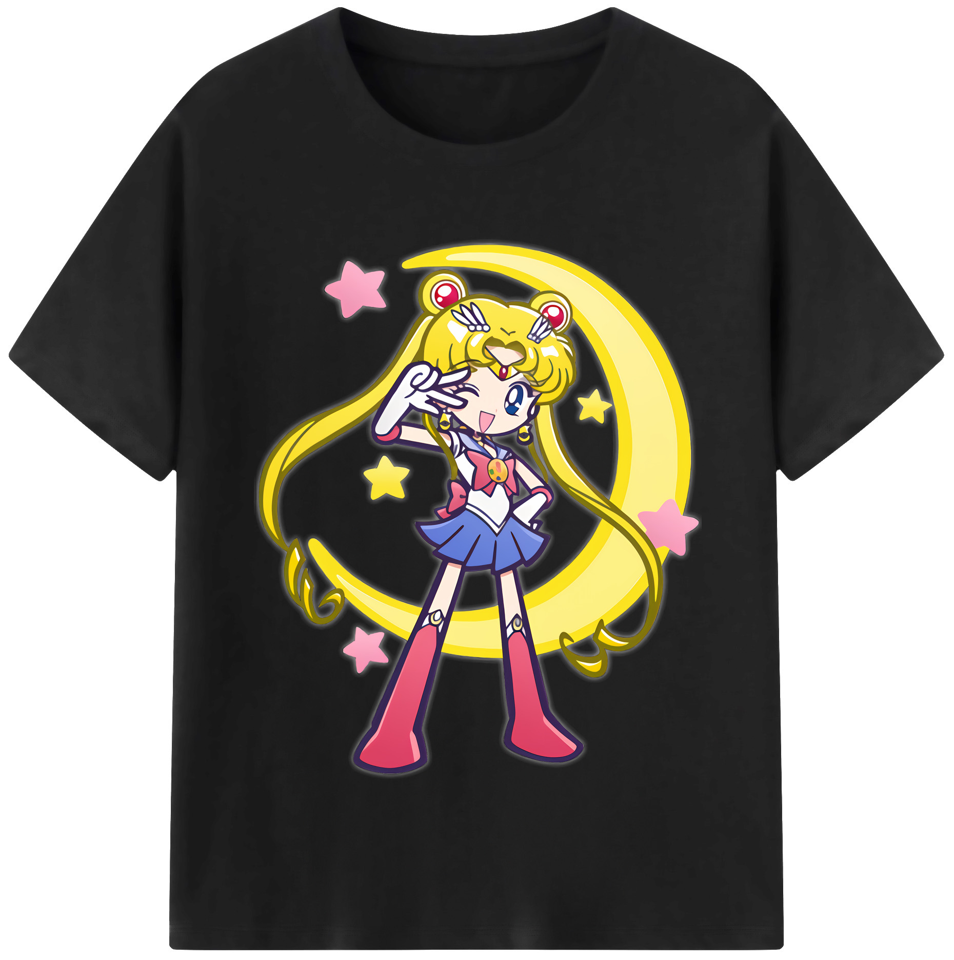 （画像用） 美少女戦士セーラームーン 月野 うさぎ つきの うさぎ Sailor Moon Tsukino Usagi レディースカジュアルプリントTシャツ（綿100％）