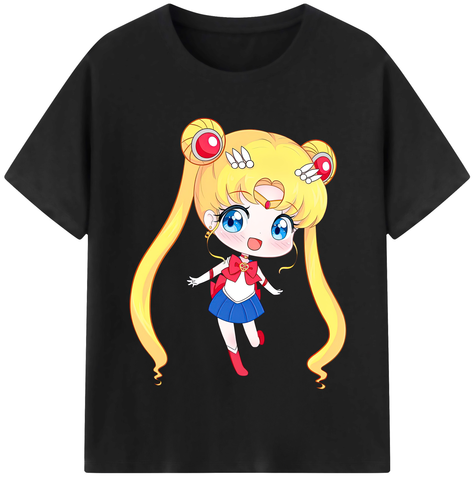 （画像用） 美少女戦士セーラームーン 月野 うさぎ つきの うさぎ Sailor Moon Tsukino Usagi レディースカジュアルプリントTシャツ（綿100％）