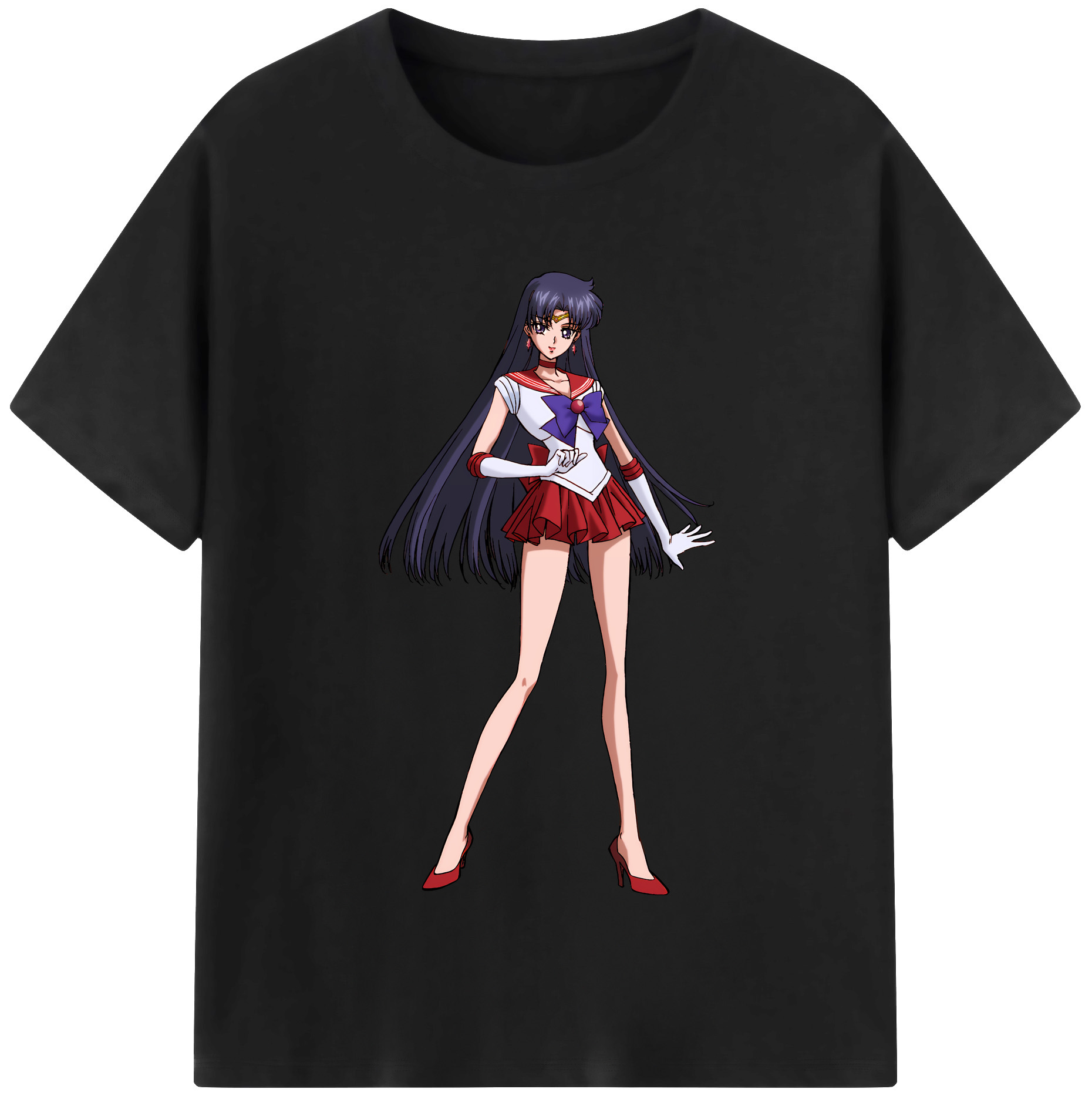 （画像用） 美少女戦士セーラームーン 火野レイ ひの レイ Sailor Moon Hino Rei （セーラーマーズ,Sailor Mars） レディースカジュアルプリントTシャツ（綿100％）