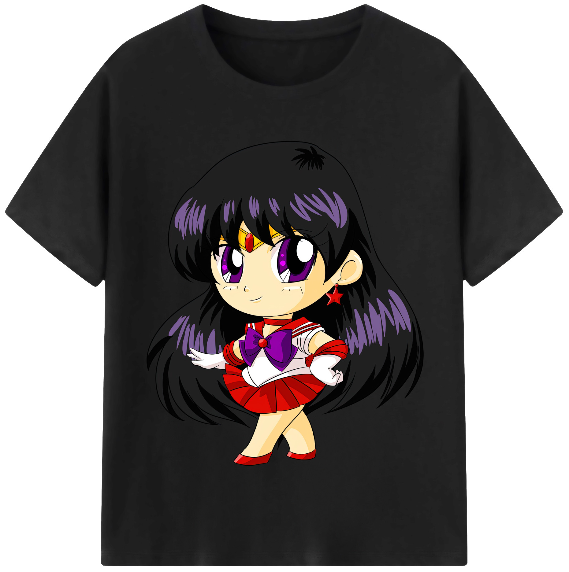 （画像用） 美少女戦士セーラームーン 火野レイ ひの レイ Sailor Moon Hino Rei （セーラーマーズ,Sailor Mars） レディースカジュアルプリントTシャツ（綿100％）