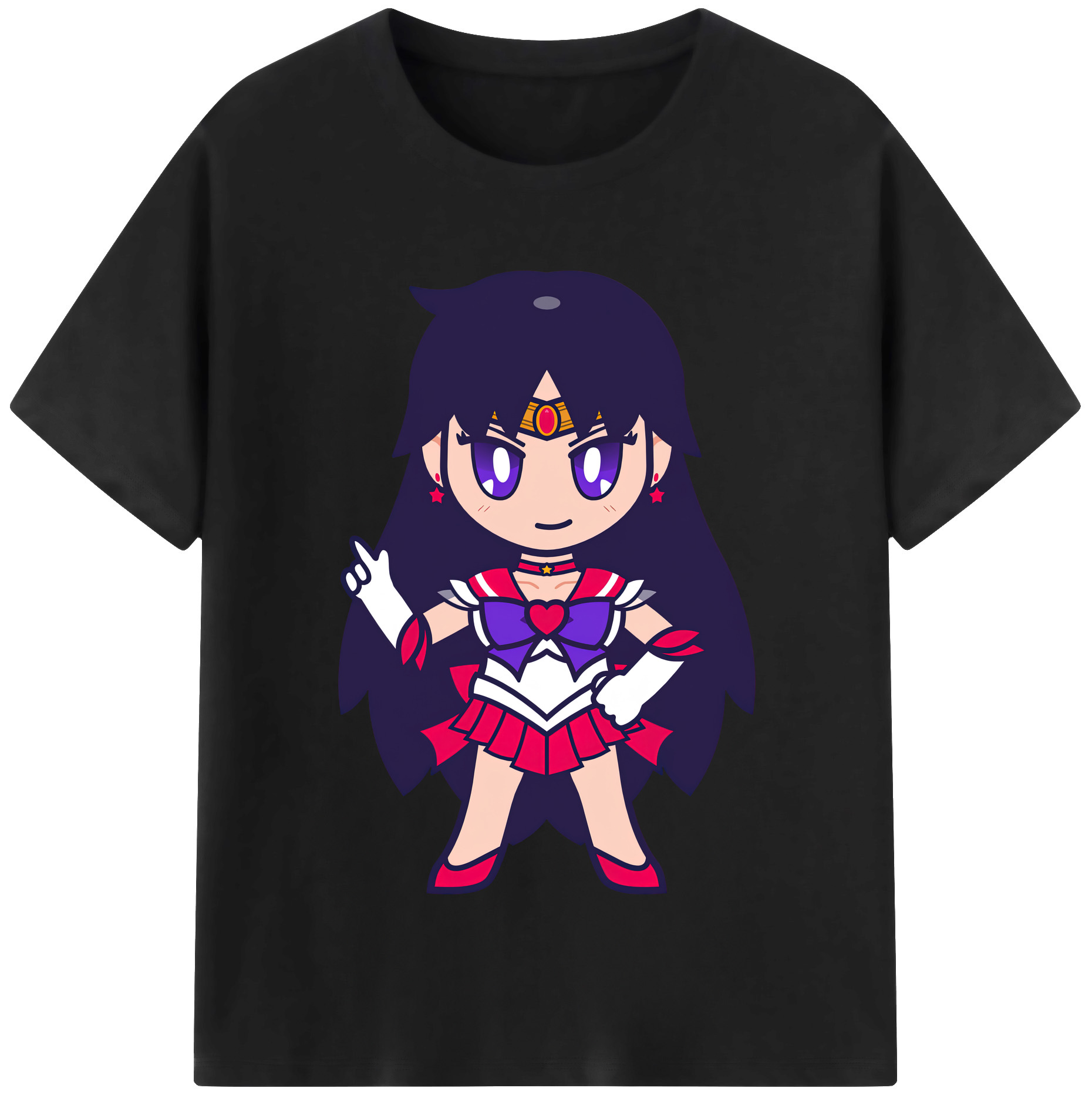 （画像用） 美少女戦士セーラームーン 火野レイ ひの レイ Sailor Moon Hino Rei （セーラーマーズ,Sailor Mars） レディースカジュアルプリントTシャツ（綿100％）
