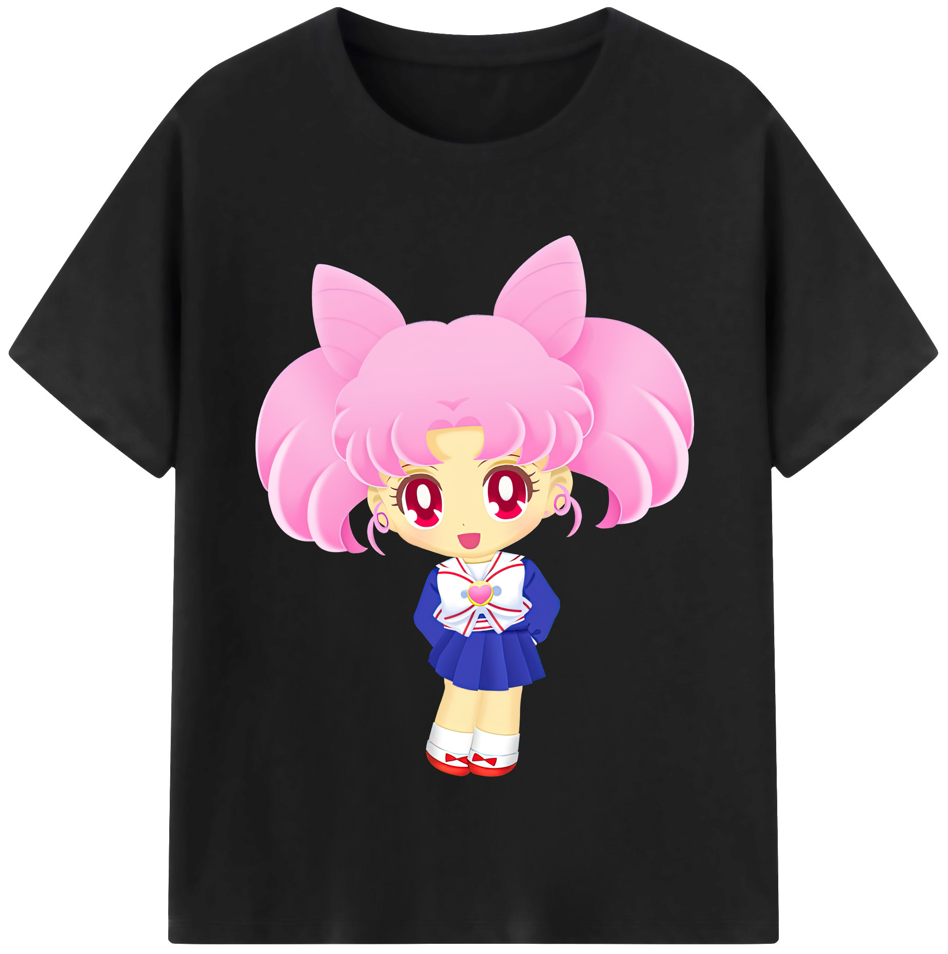 （画像用） 美少女戦士セーラームーン ちびうさ Sailor Moon Chibiusa Tsukino Usagi Small Lady Serenity レディースカジュアルプリントTシャツ（綿100％）